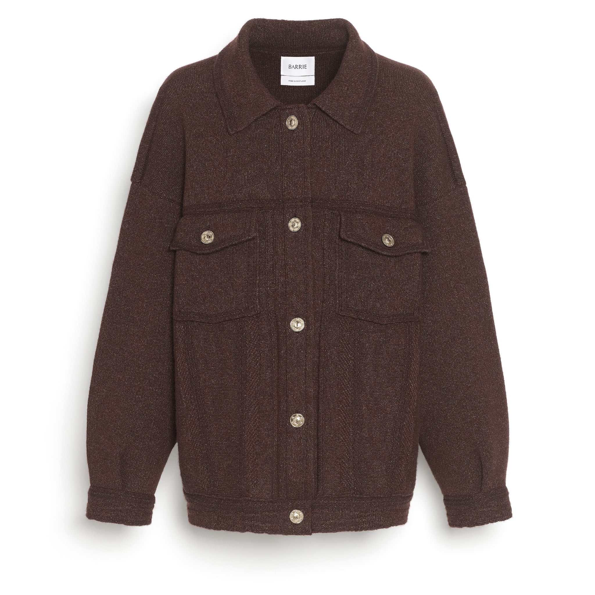 Denim oversized cashmere and cotton jacket | Barrie - Barrie