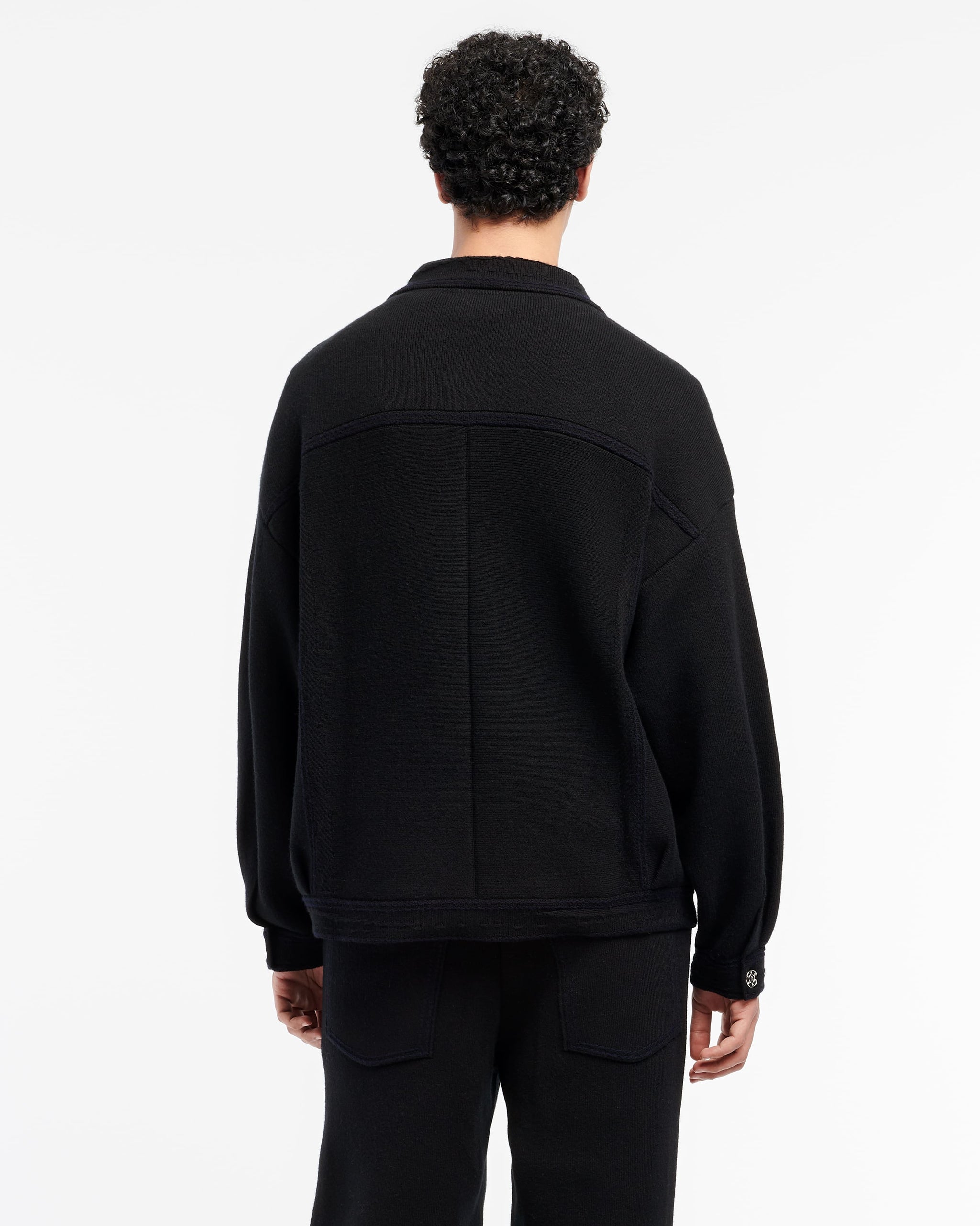 Denim oversized cashmere and cotton jacket | Barrie - Barrie