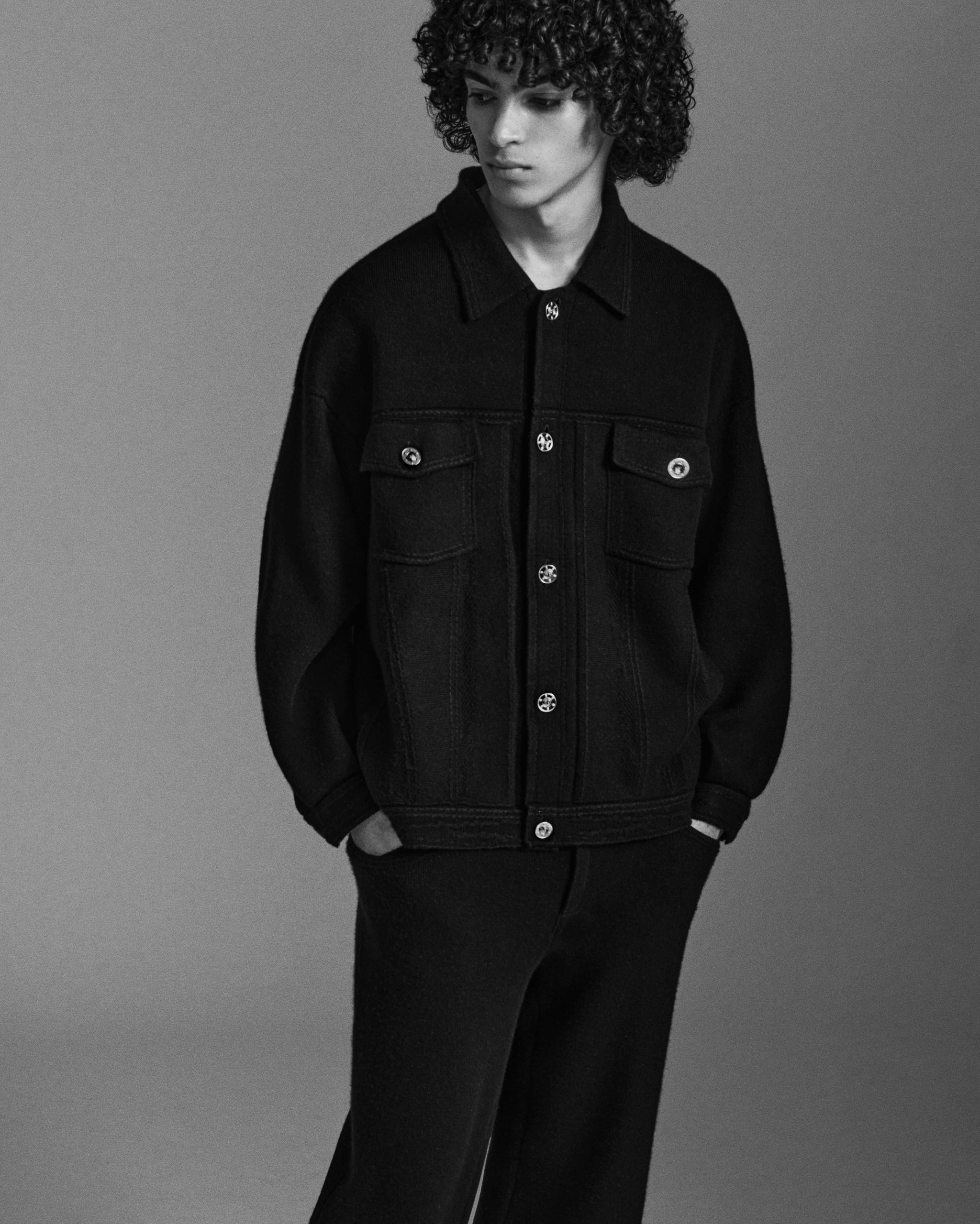 캐시미어와 면 오버사이즈 데님 재킷 | Barrie - Barrie