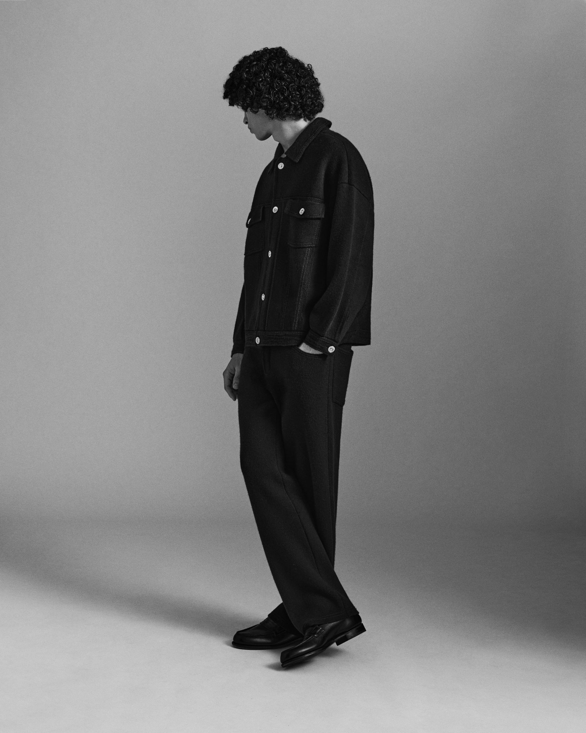 캐시미어와 면 오버사이즈 데님 재킷 | Barrie - Barrie