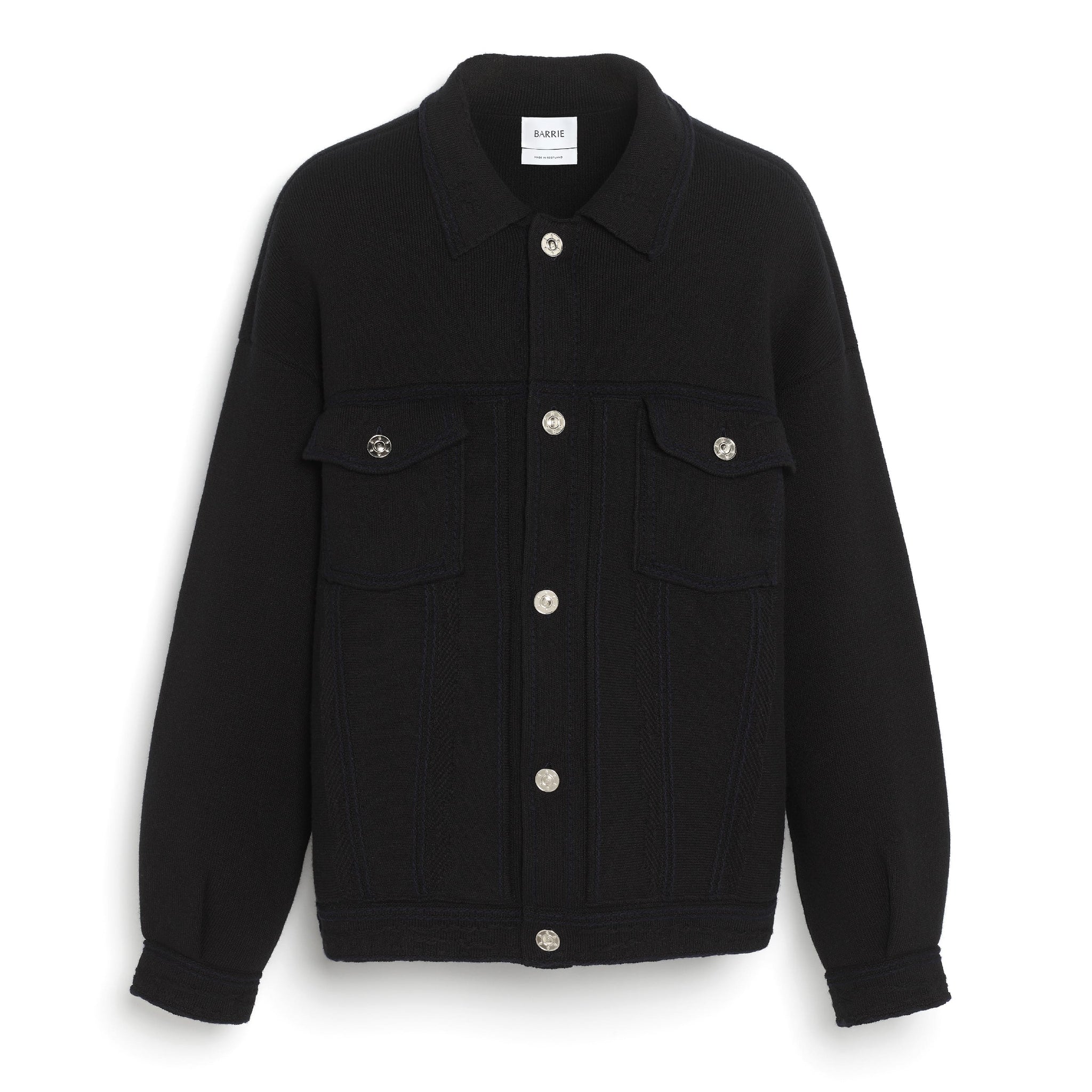 Denim oversized cashmere and cotton jacket | Barrie - Barrie