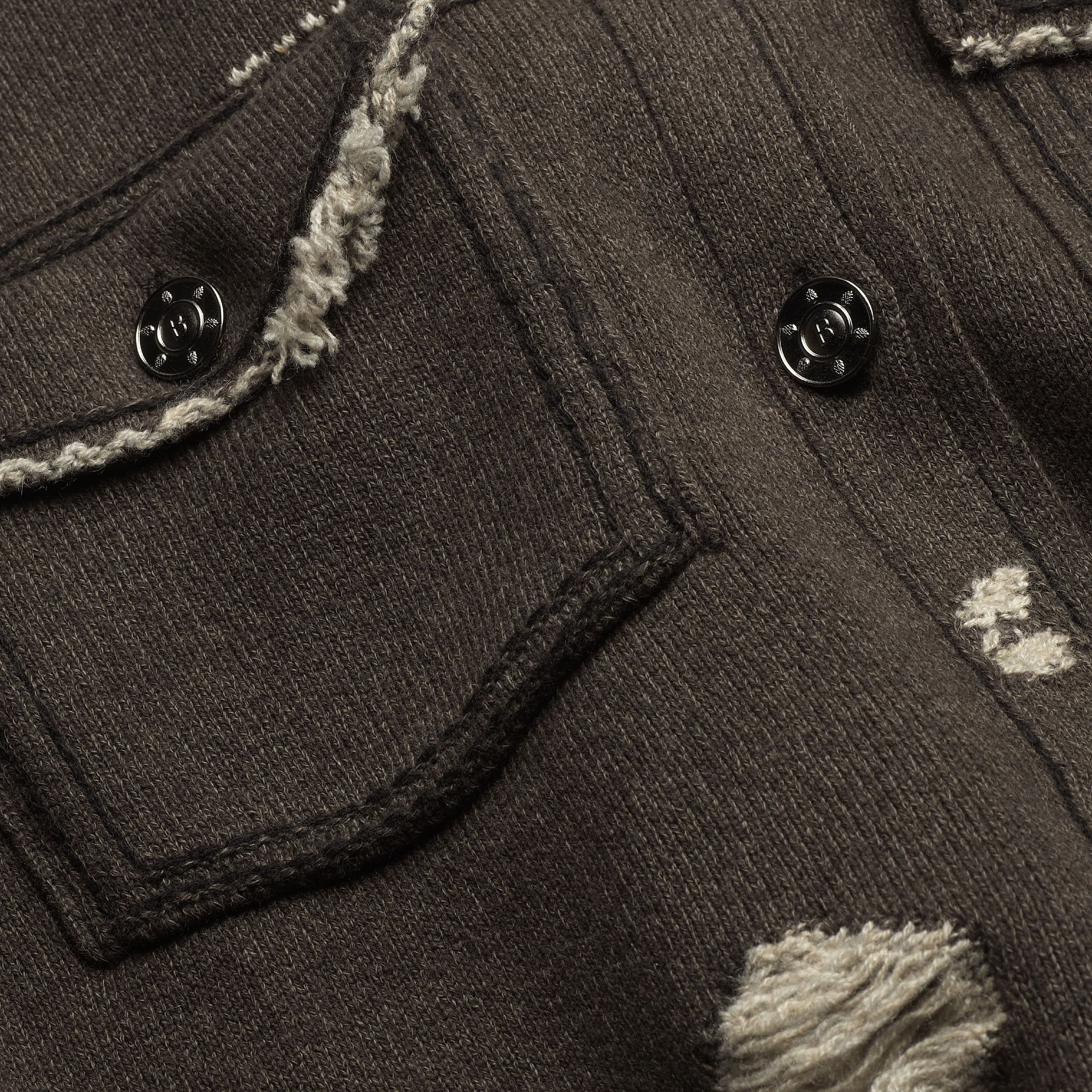 Denim fringed cashmere and cotton jacket | Barrie - Barrie