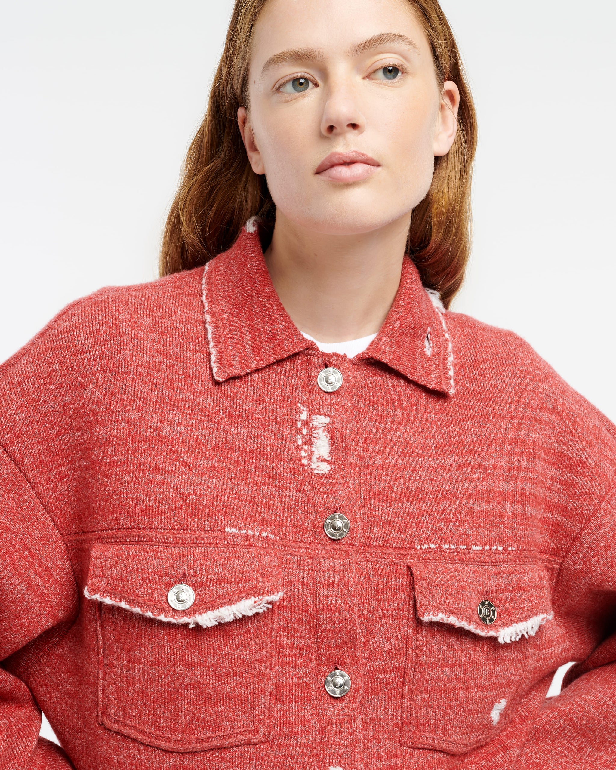 Veste Denim à franges en cachemire et coton | Barrie - Barrie