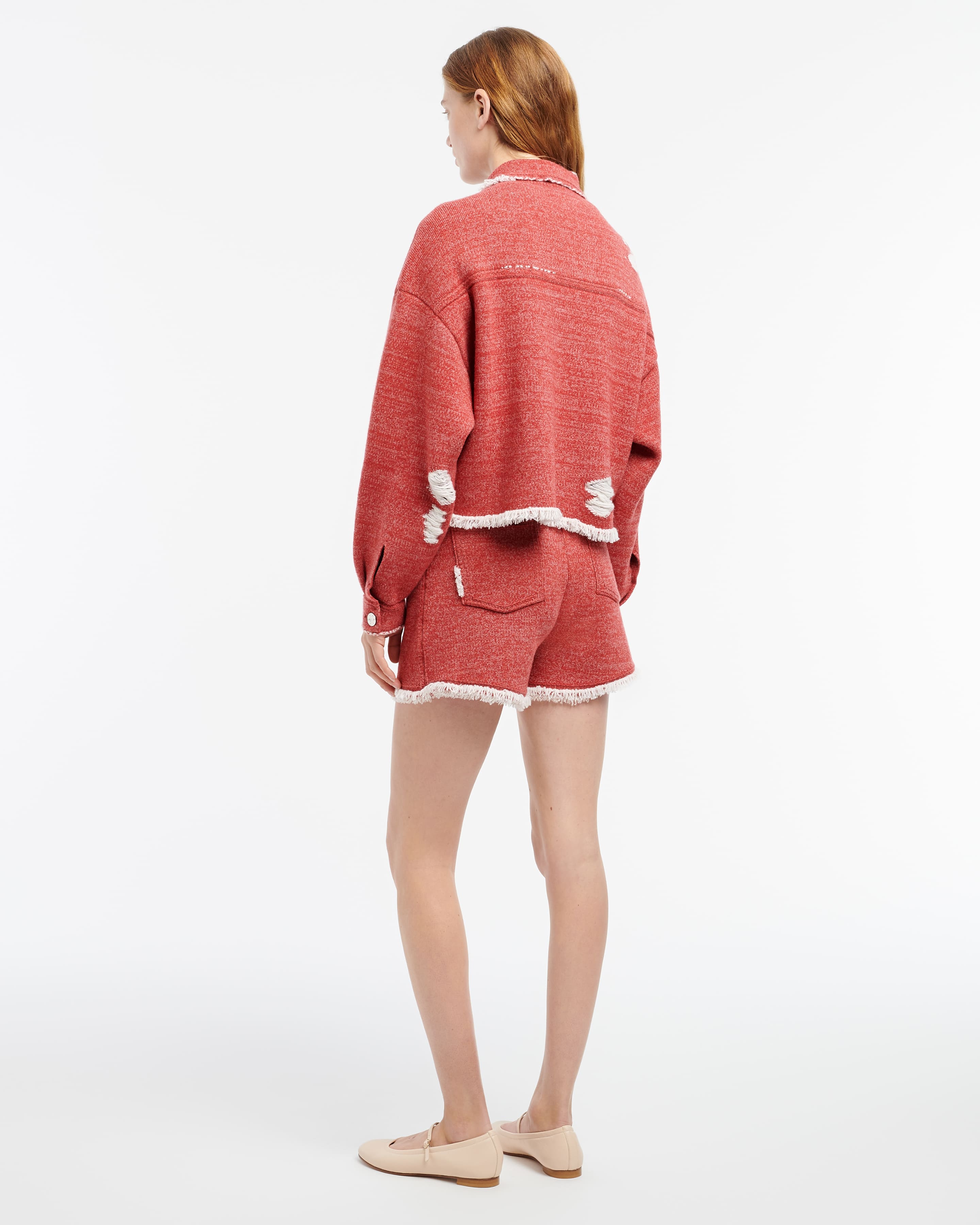 Denim fringed cashmere and cotton jacket – Barrie.com Denim fringed cashmere and cotton jacket – Barrie.com