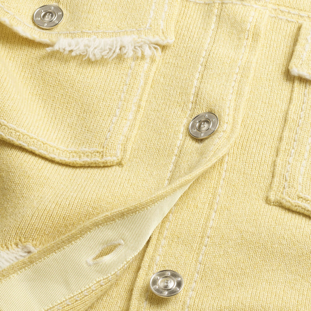 Denim fringed cashmere and cotton jacket | Barrie - Barrie