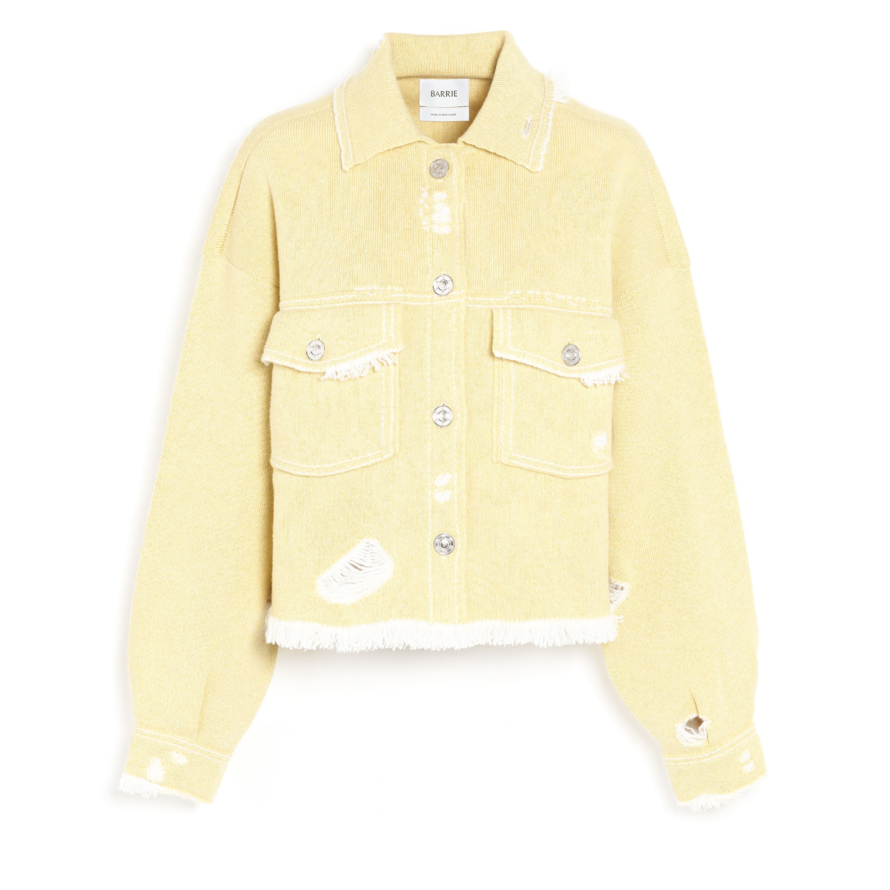 Veste Denim à franges en cachemire et coton