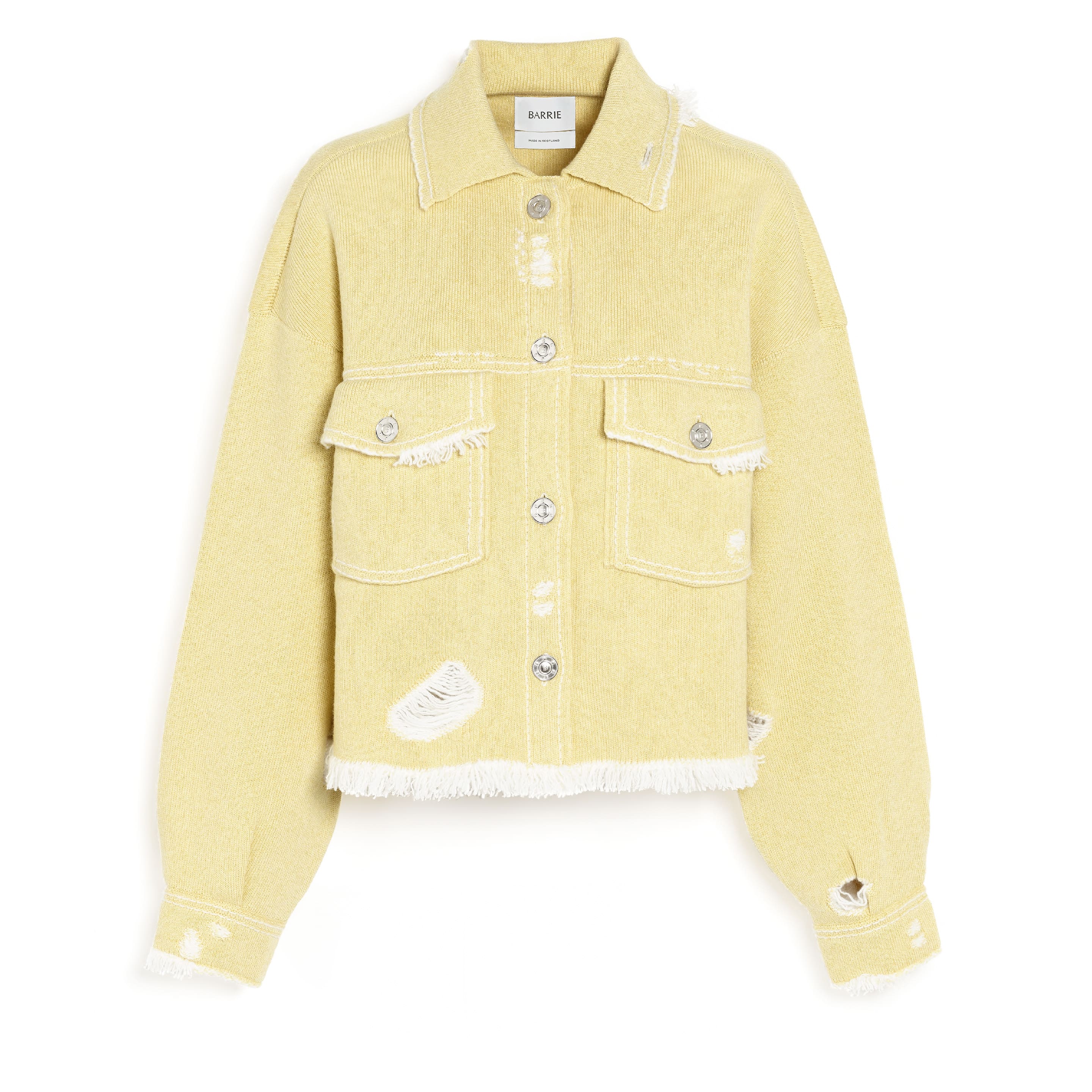 Veste Denim à franges en cachemire et coton