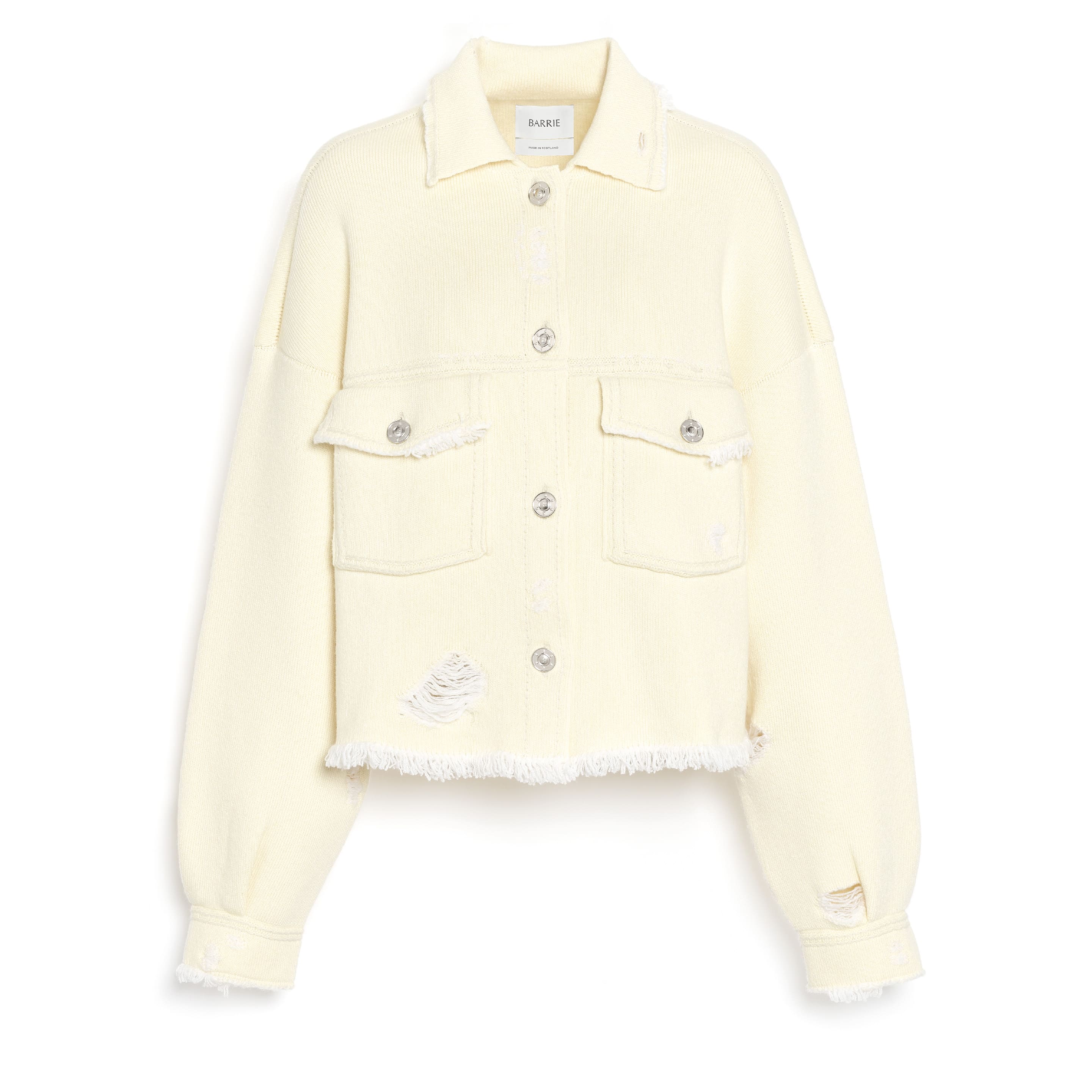 Veste Denim à franges en cachemire et coton