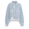barrie Veste Denim à franges en cachemire et coton