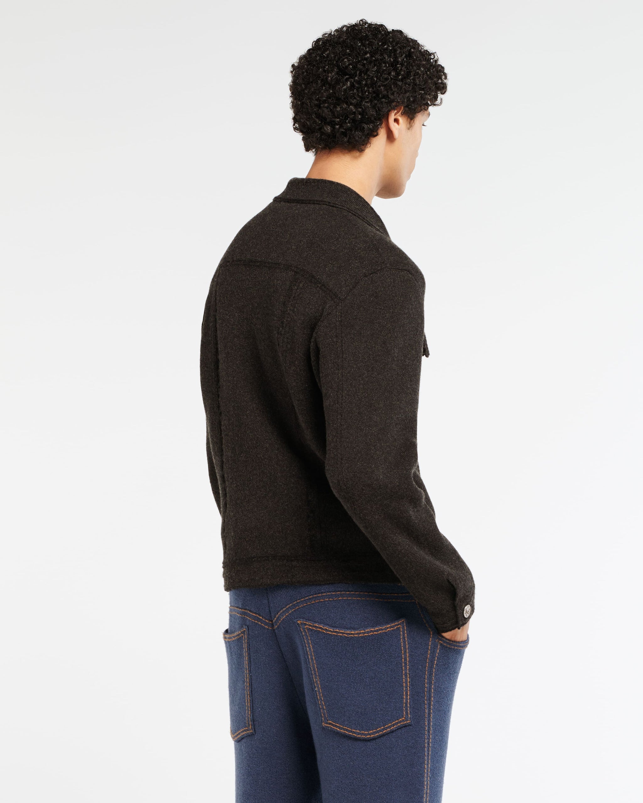 캐시미어와 면 피티드 데님 재킷 | Barrie - Barrie