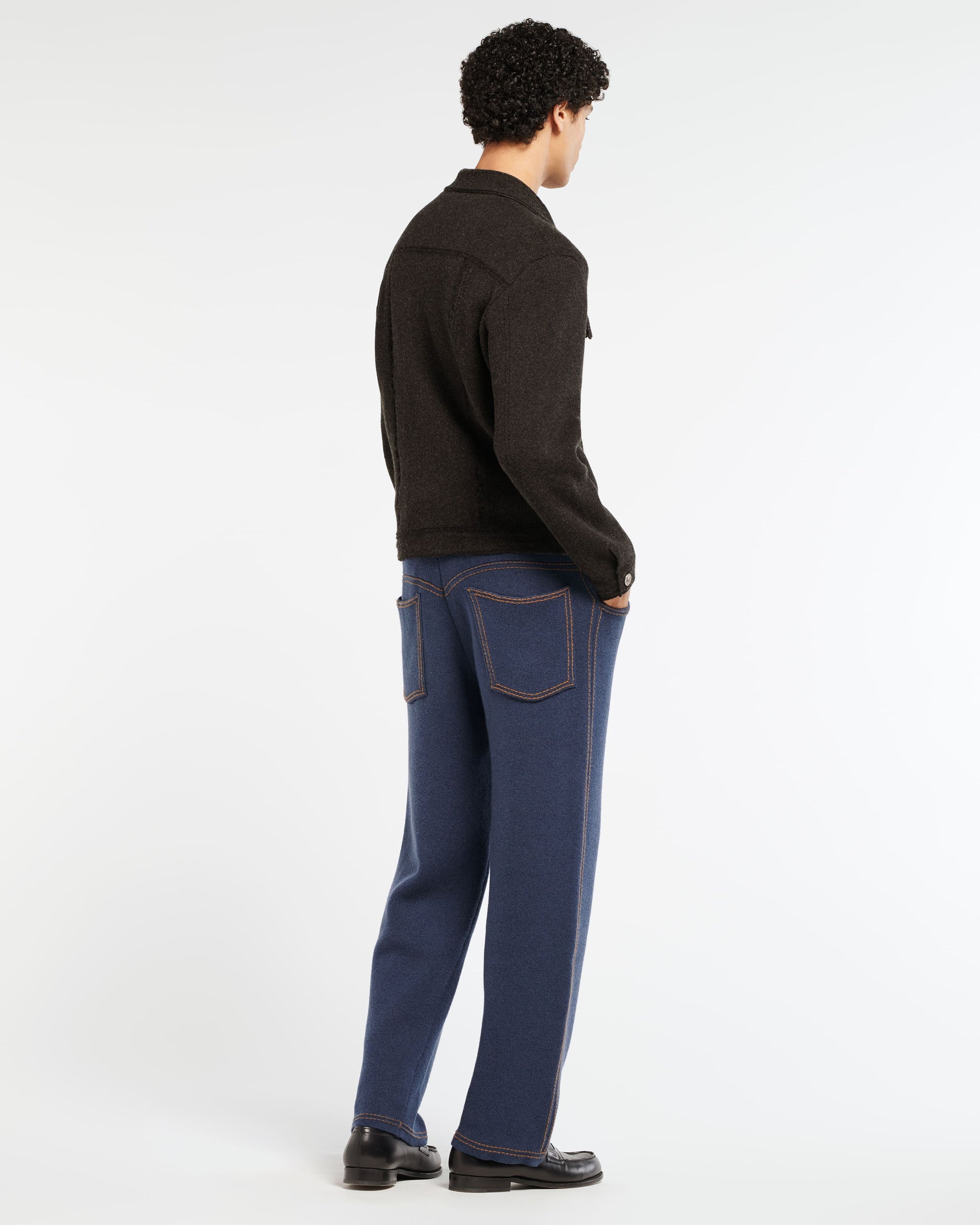 캐시미어와 면 피티드 데님 재킷 | Barrie - Barrie