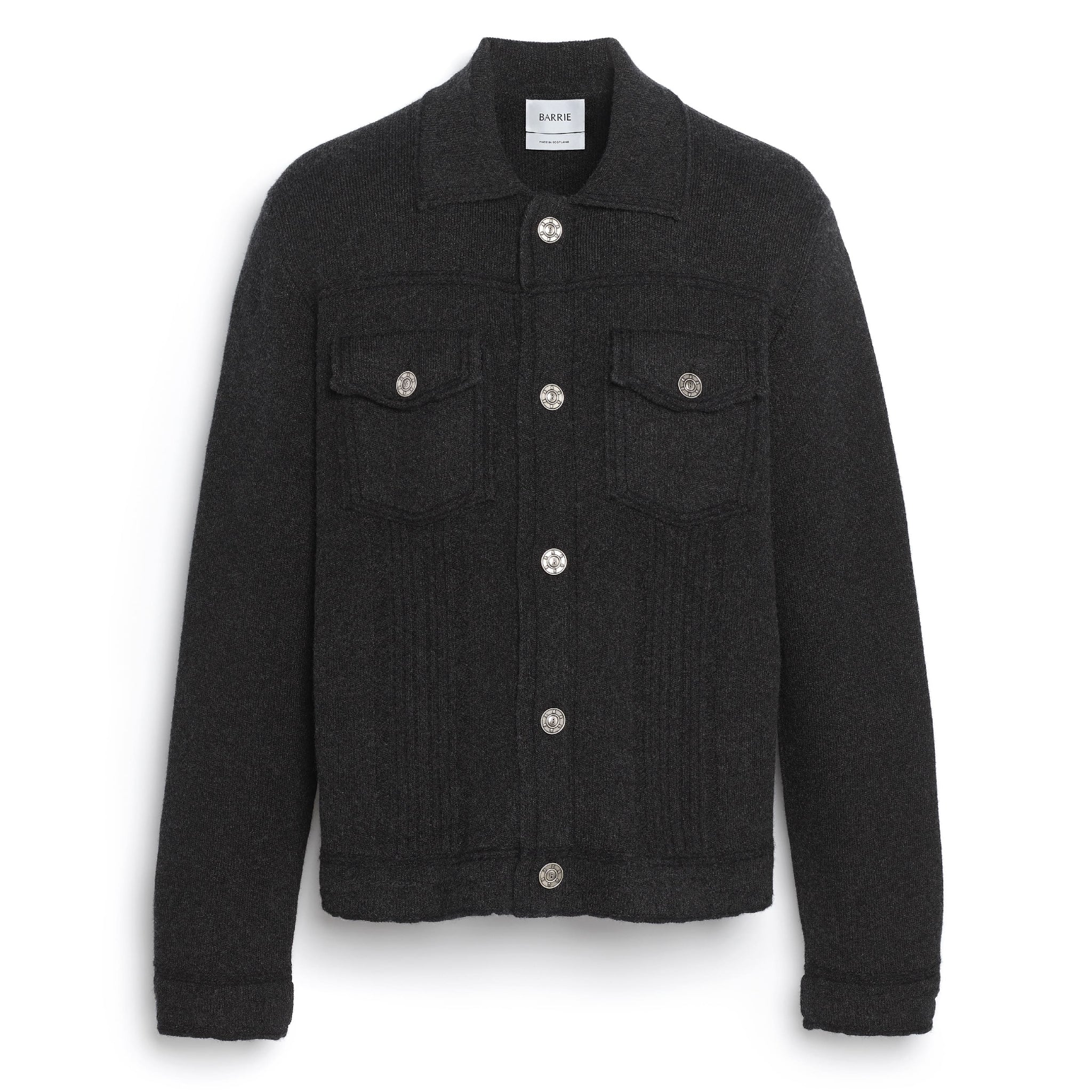 Denim fitted cashmere and cotton jacket | Barrie - Barrie