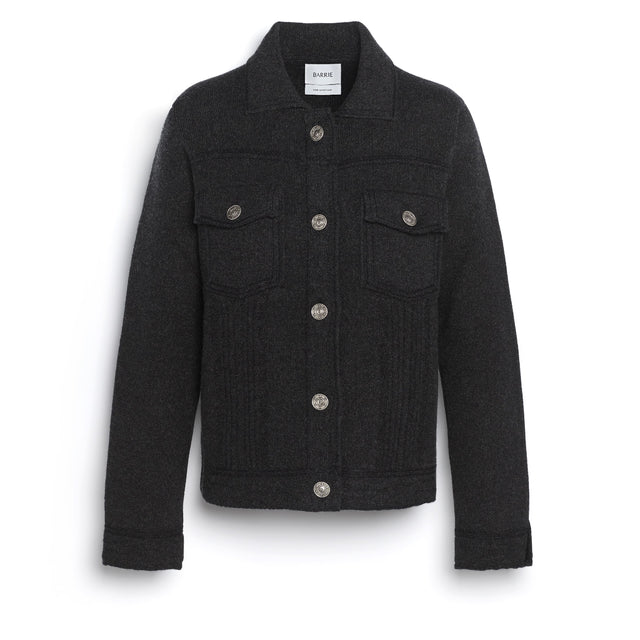 Veste Denim en cachemire et coton à coupe droite | Barrie - Barrie