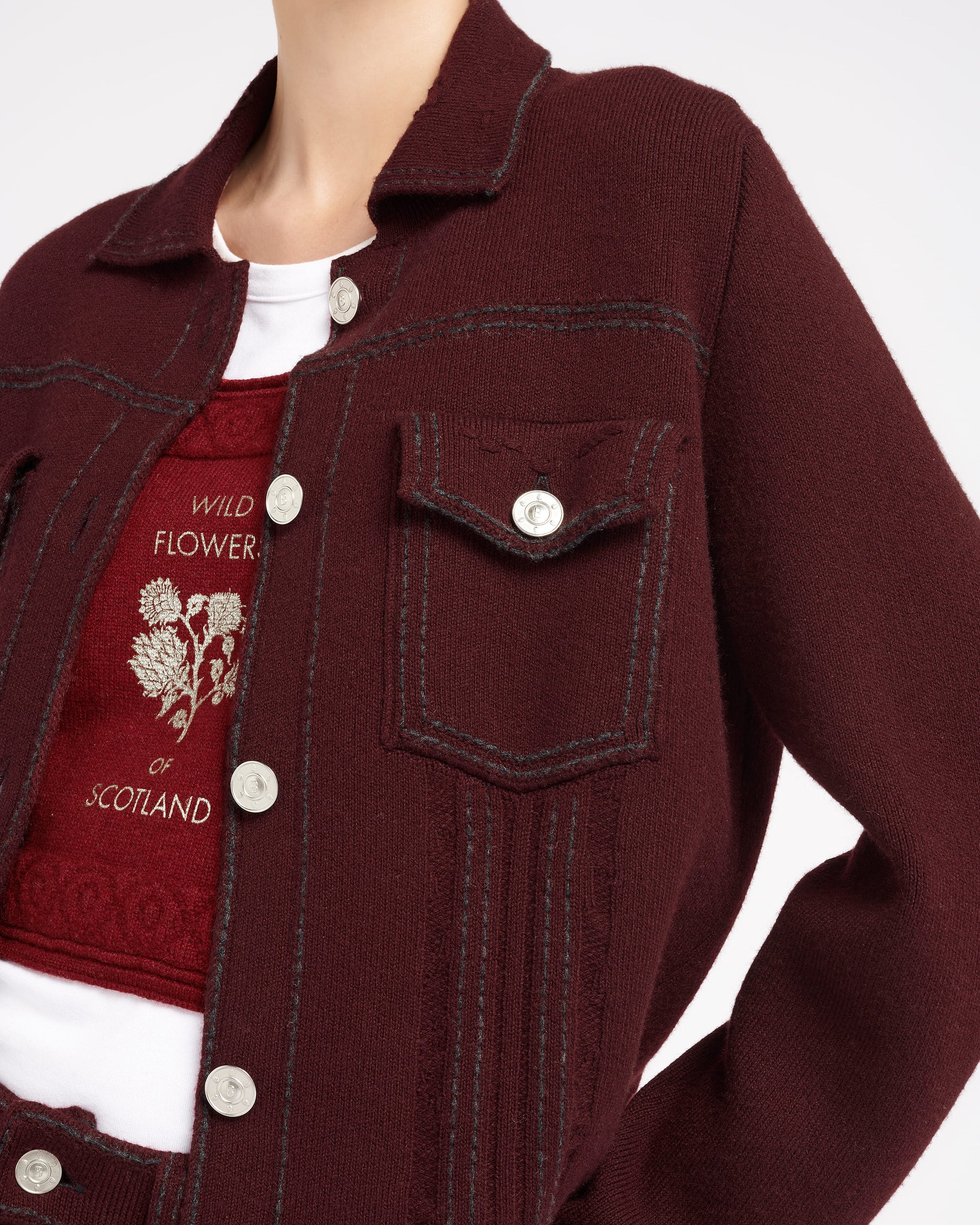 Denim regular cashmere and cotton jacket | Barrie - Barrie