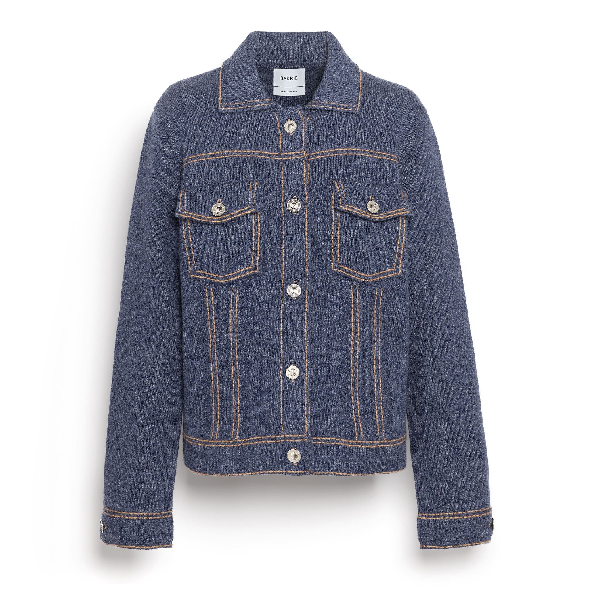 Denim regular cashmere and cotton jacket | Barrie - Barrie