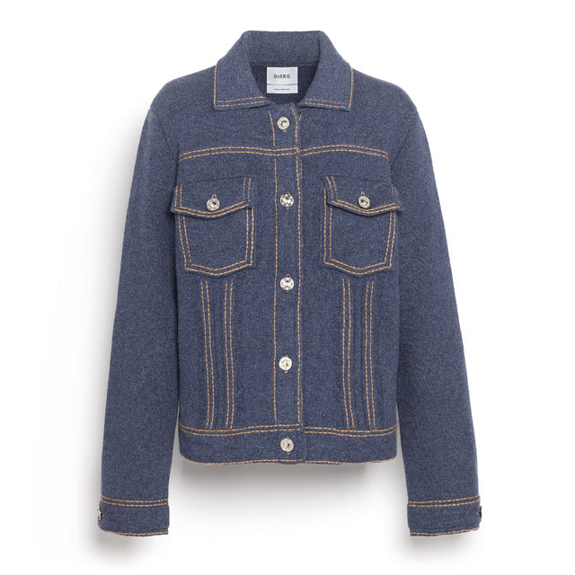 Veste Denim en cachemire et coton à coupe droite | Barrie - Barrie