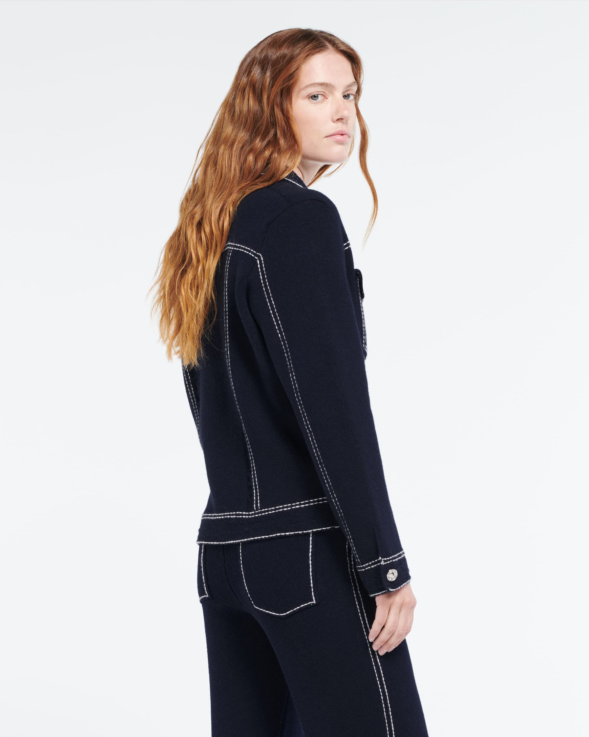 캐시미어 & 면 스트레이트 컷 데님 재킷 | Barrie - Barrie