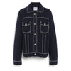 barrie Veste Denim en cachemire et coton à coupe droite