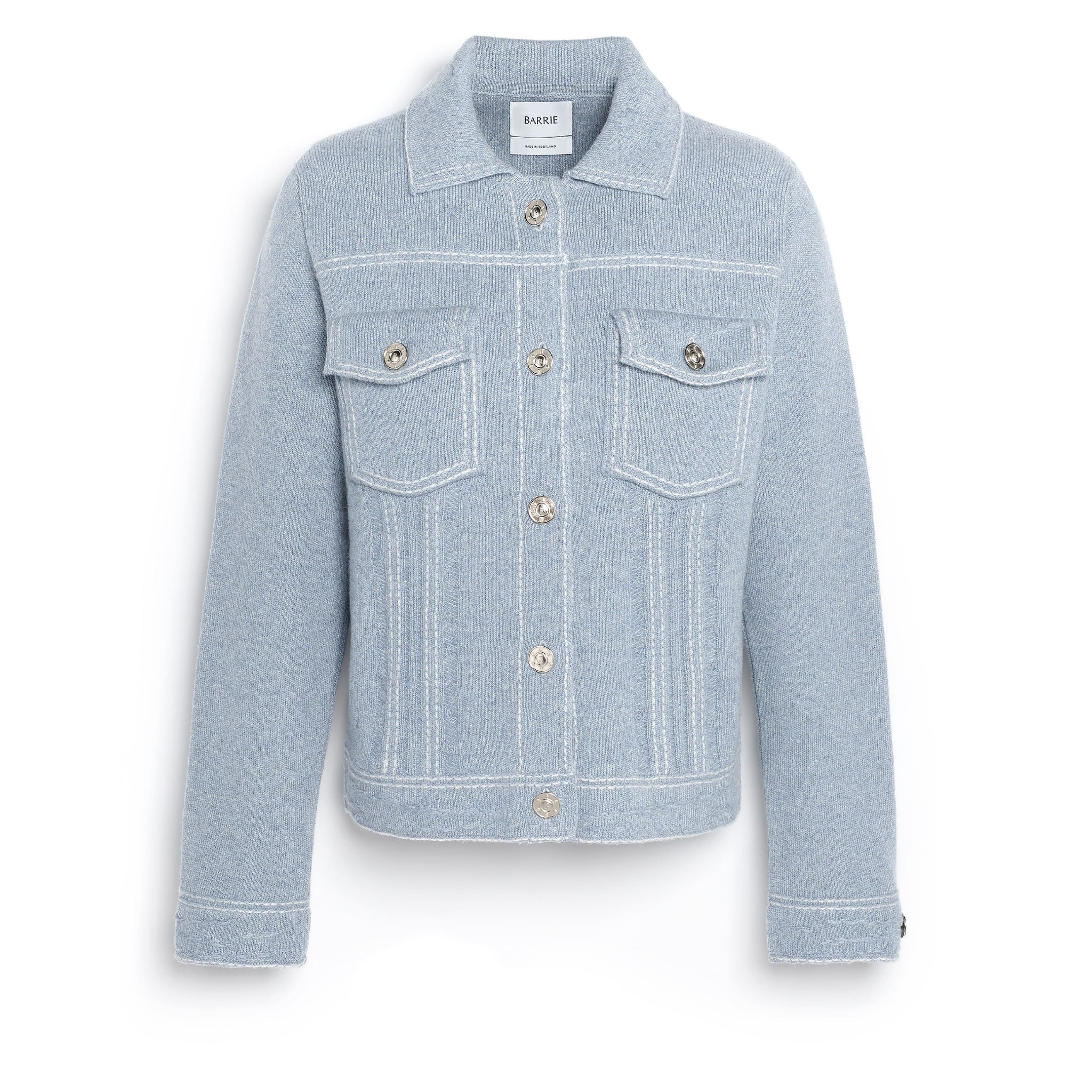 Denim regular cashmere and cotton jacket | Barrie - Barrie