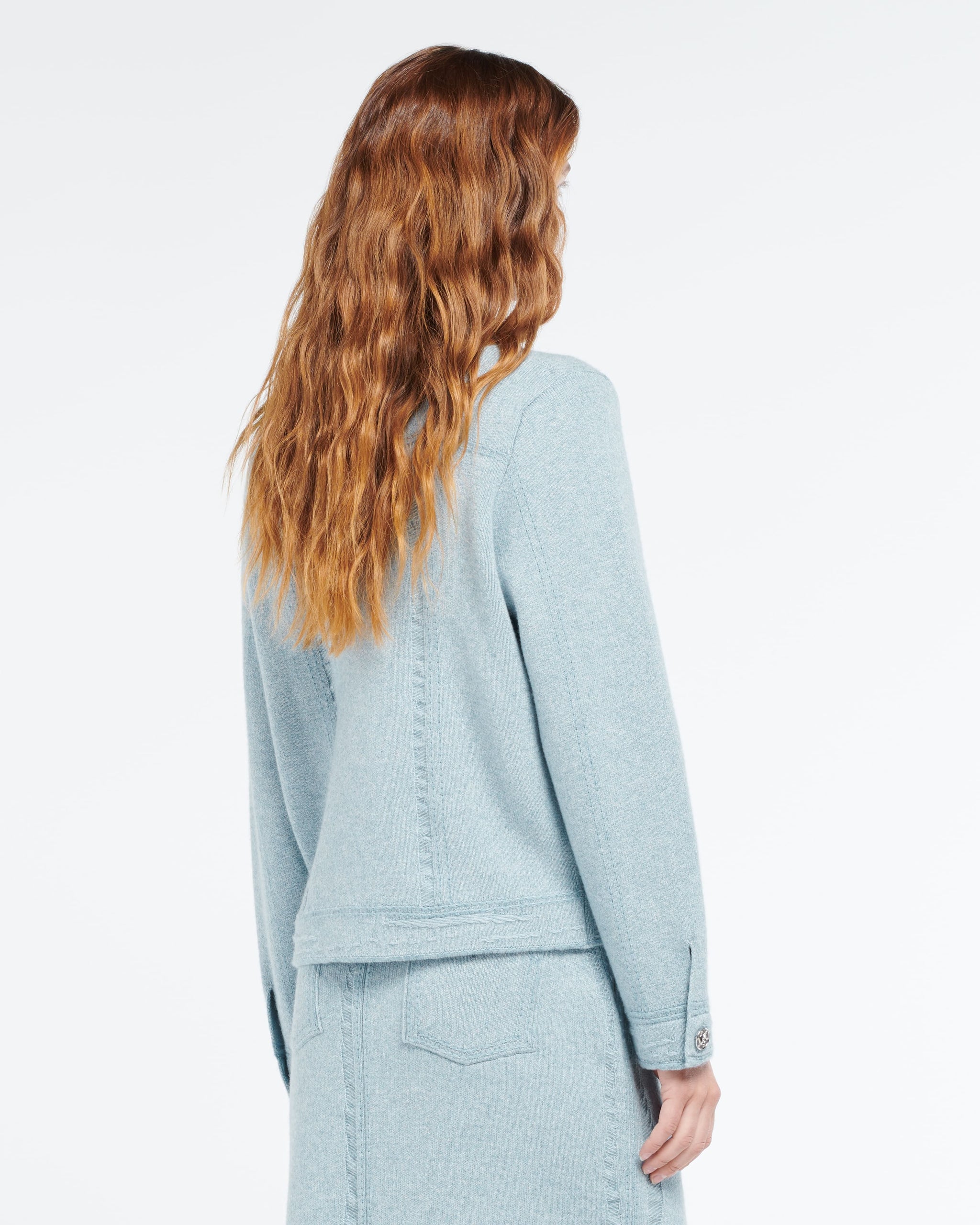 Veste Denim en cachemire et coton à coupe droite | Barrie - Barrie