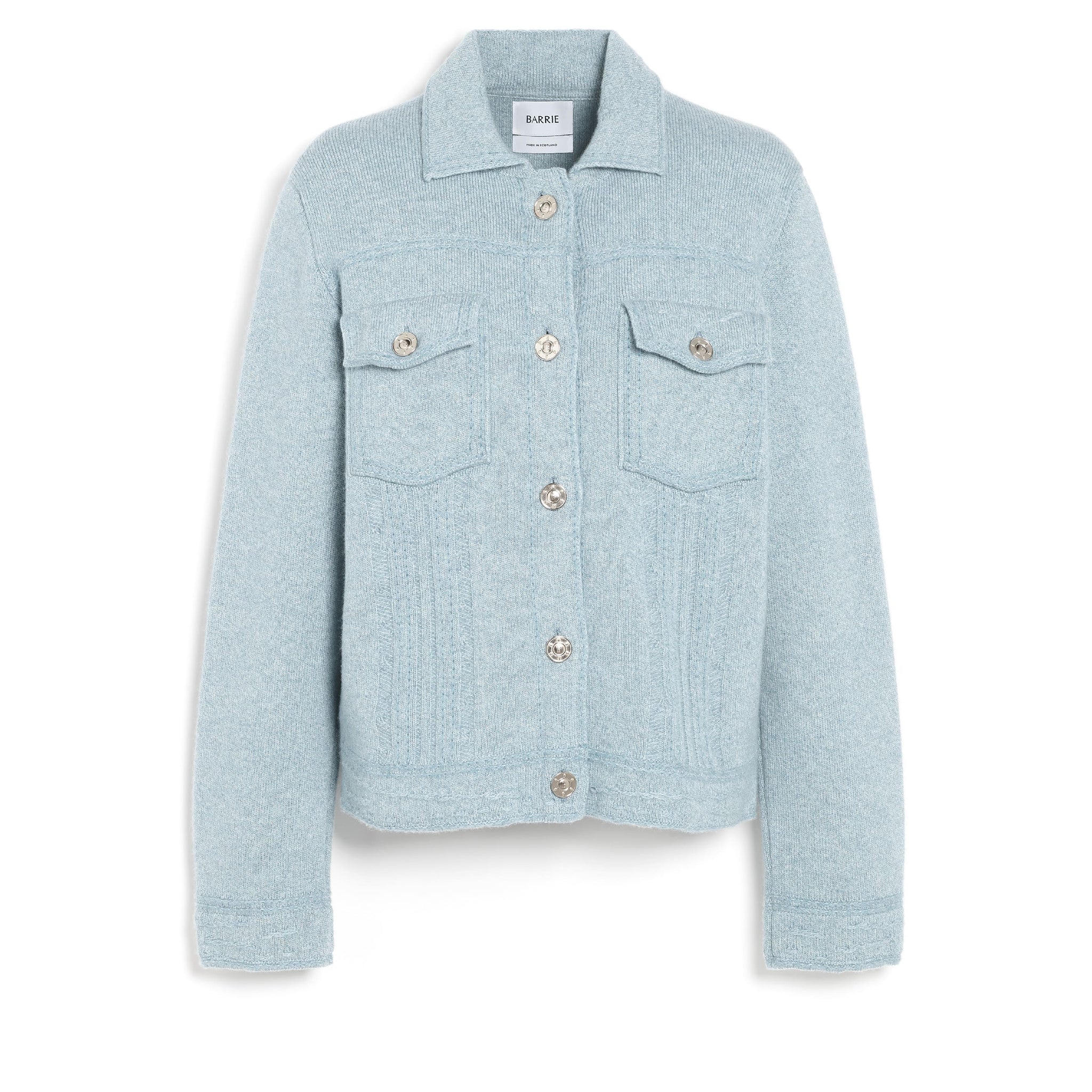 Denim regular cashmere and cotton jacket | Barrie - Barrie