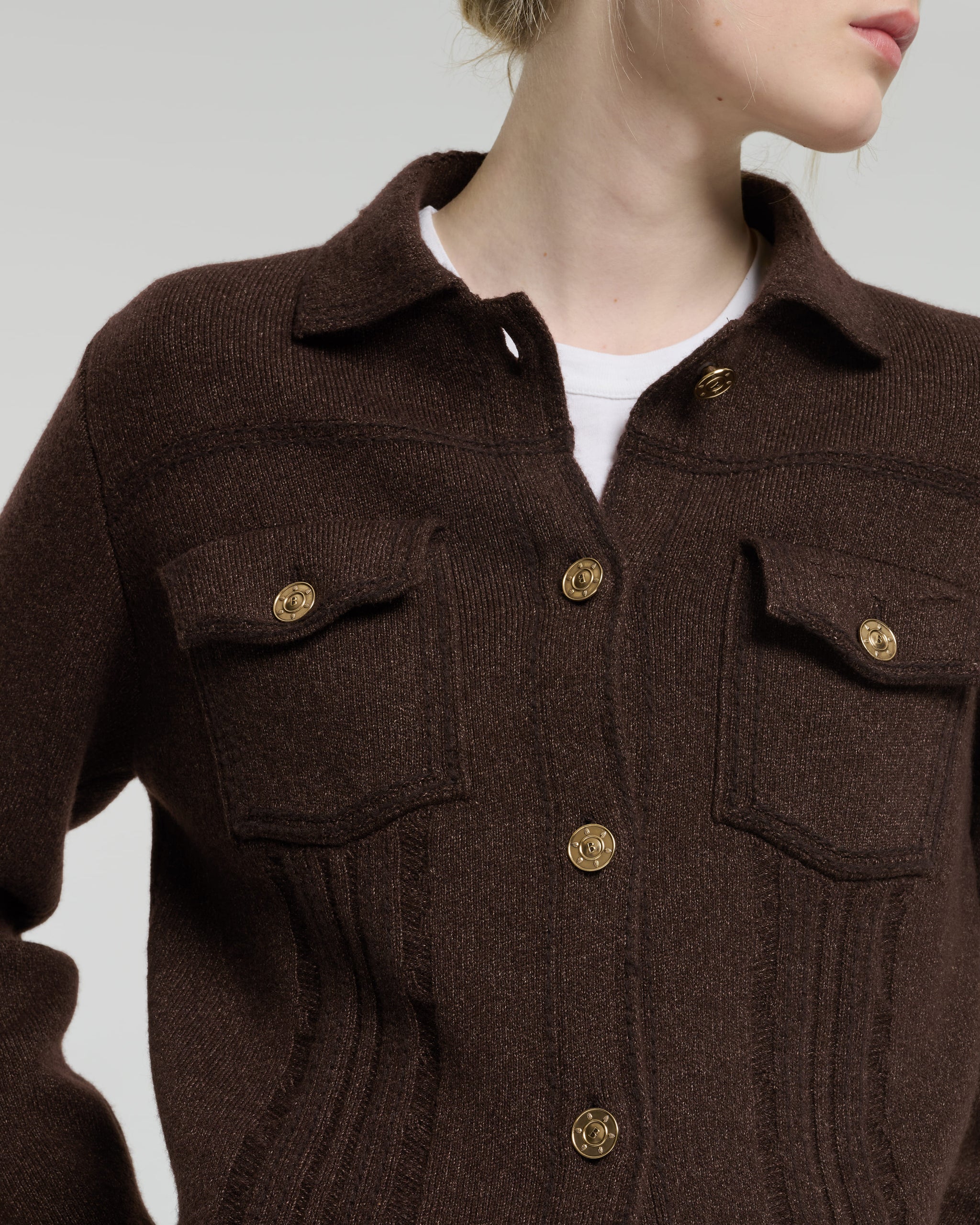 Denim regular cashmere and cotton jacket | Barrie - Barrie