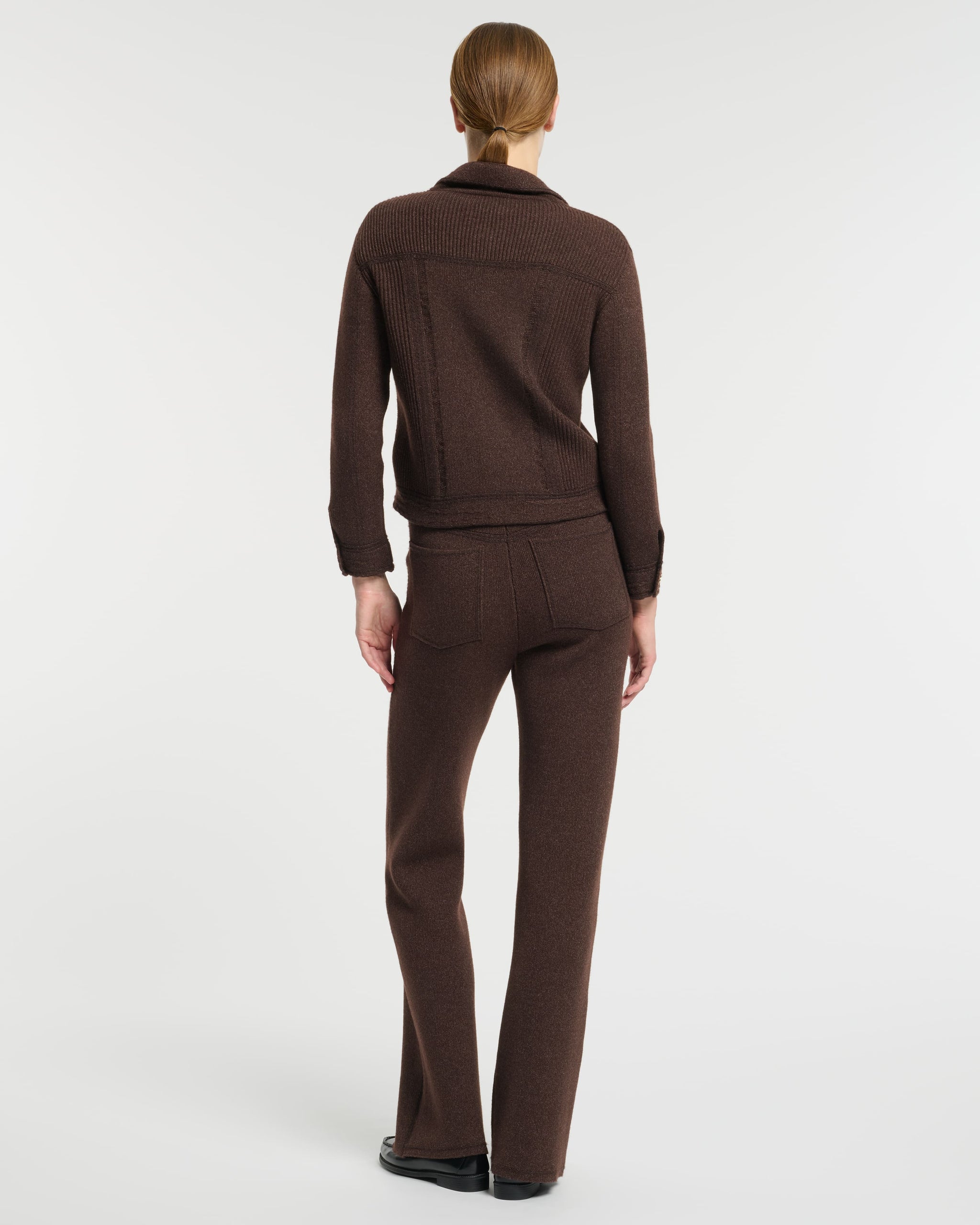 Denim fitted cashmere and cotton jacket | Barrie - Barrie