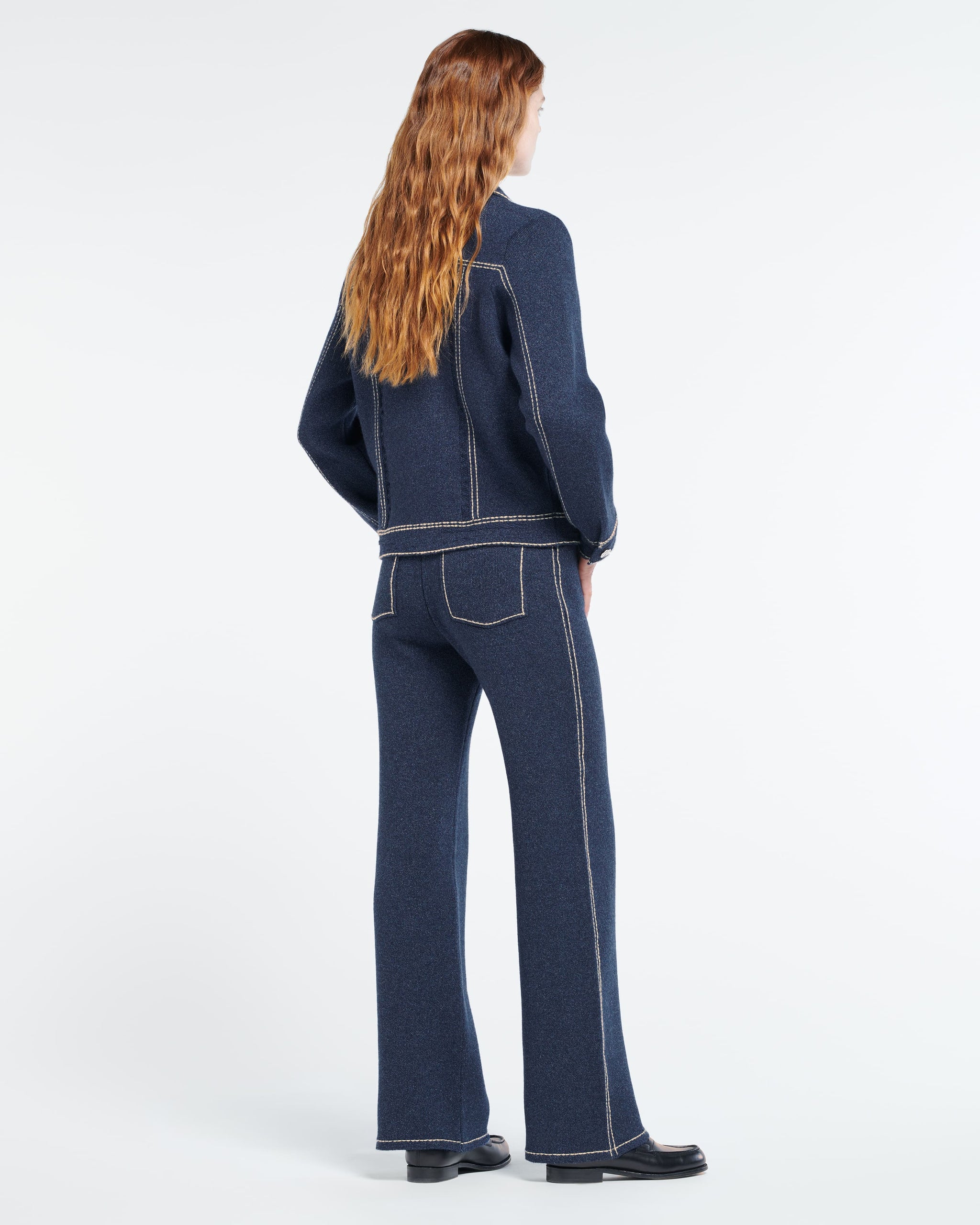 Veste Denim en cachemire et coton à coupe droite | Barrie - Barrie