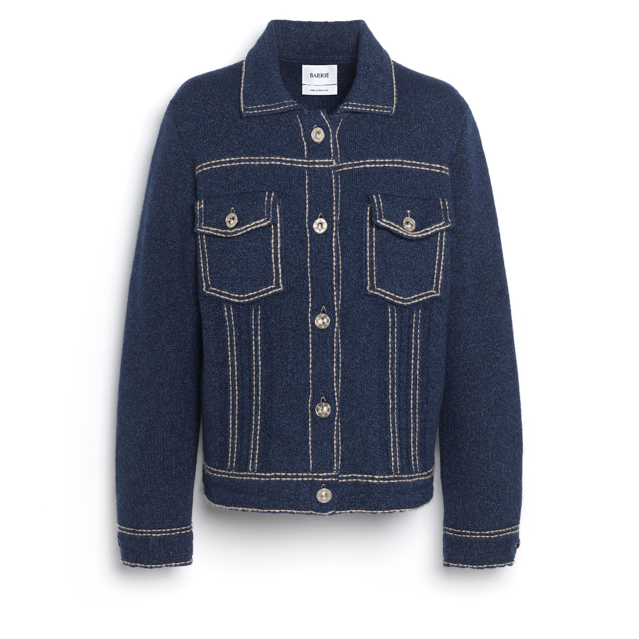 Denim regular cashmere and cotton jacket | Barrie - Barrie