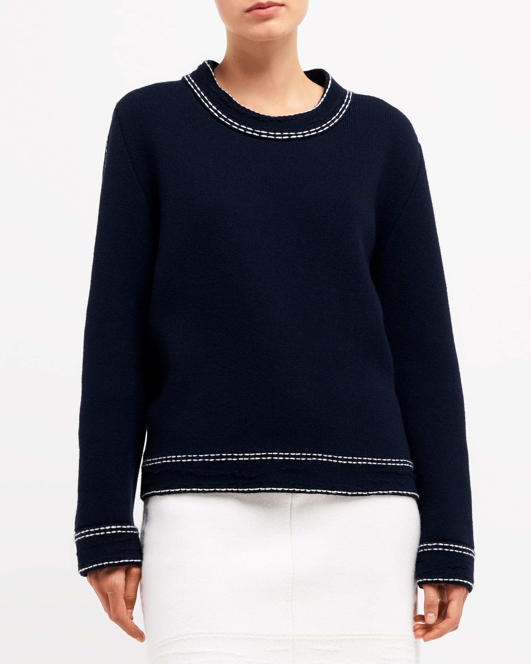 Pull Denim en cachemire et coton | Barrie - Barrie