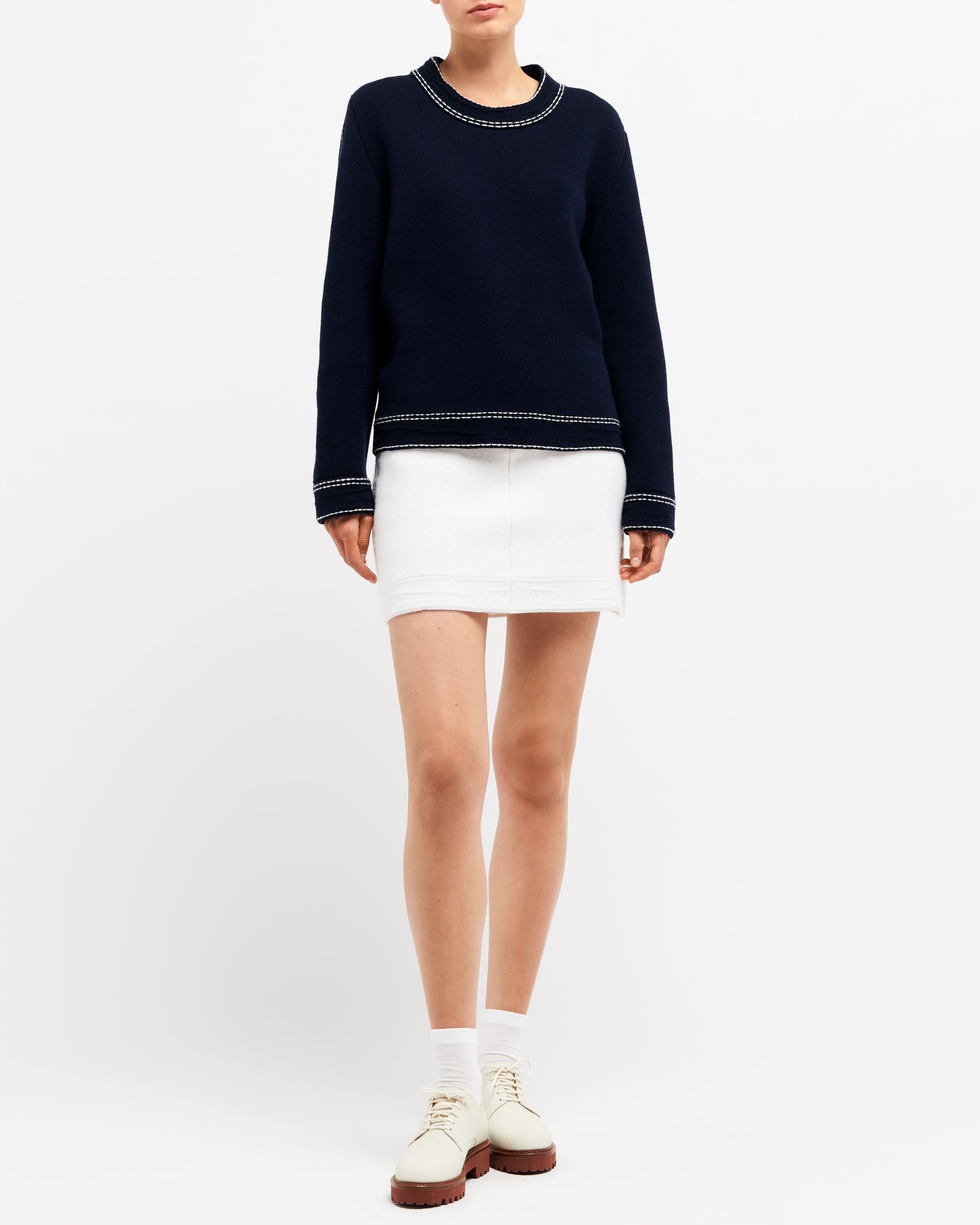 Pull Denim en cachemire et coton | Barrie - Barrie