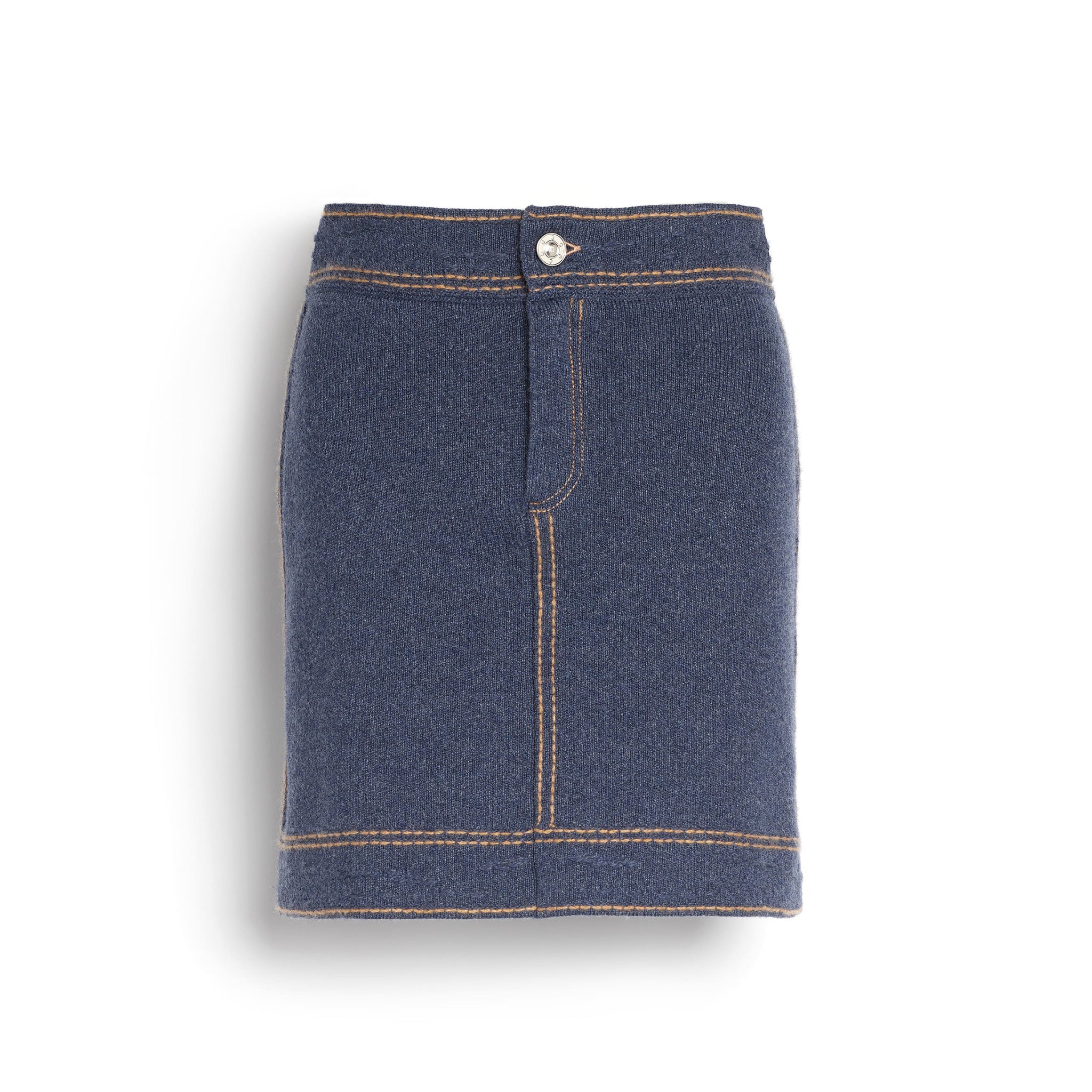 Denim cashmere and cotton skirt | Barrie - Barrie