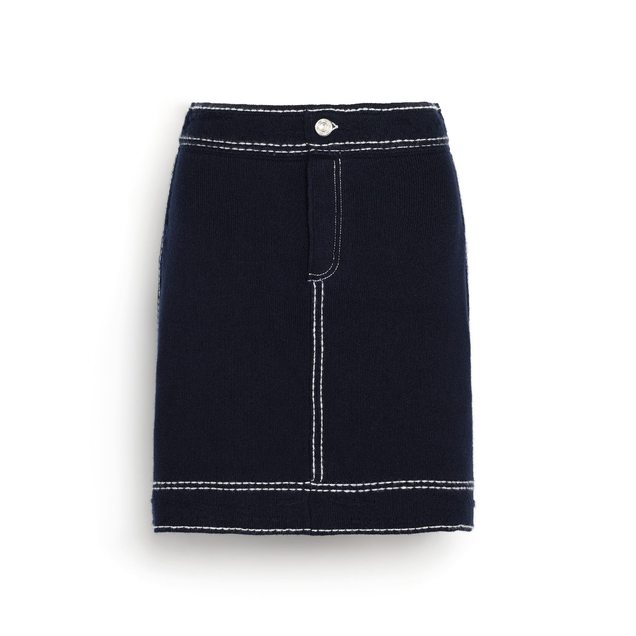 Denim cashmere and cotton skirt | Barrie - Barrie