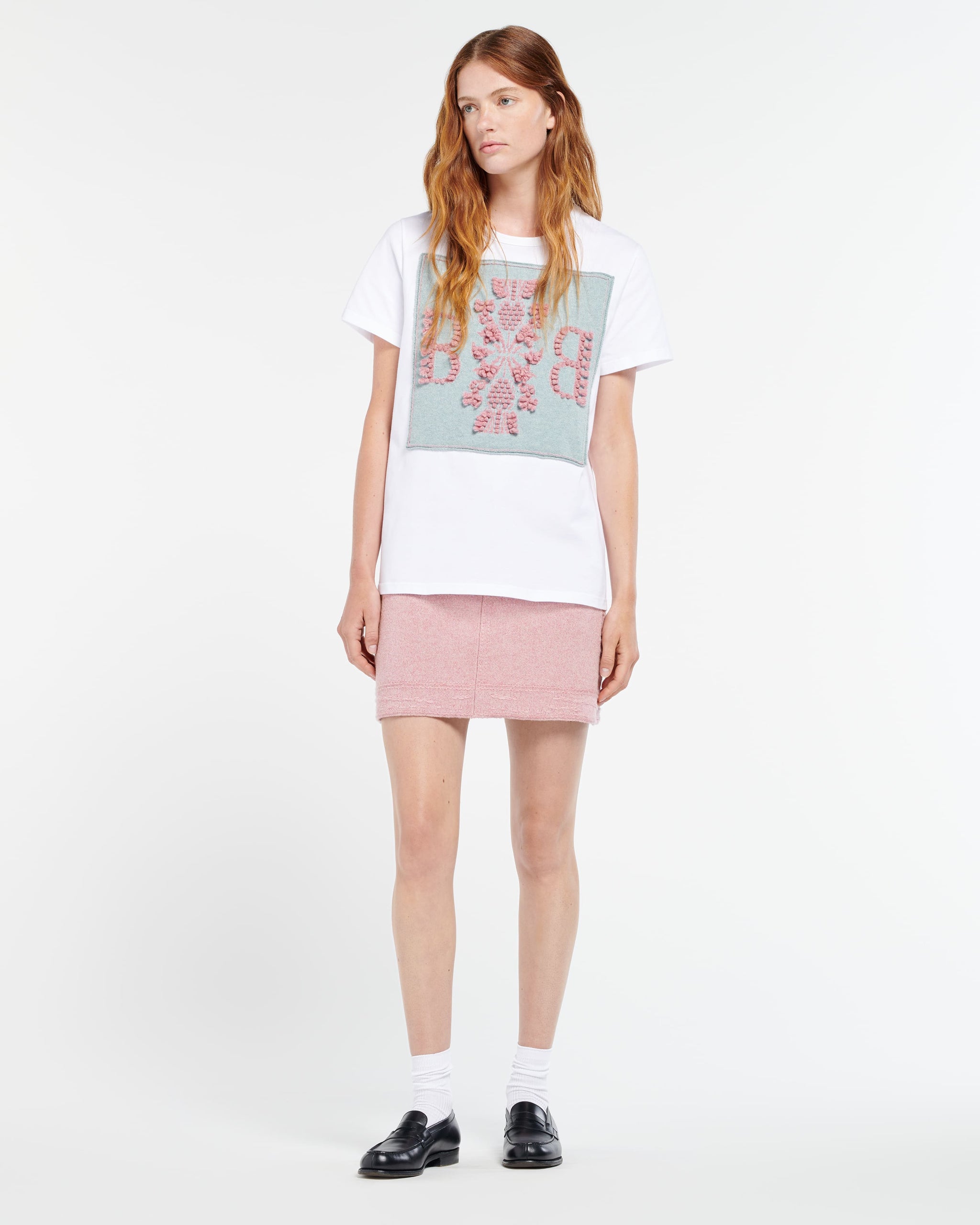 Denim cashmere and cotton skirt | Barrie - Barrie