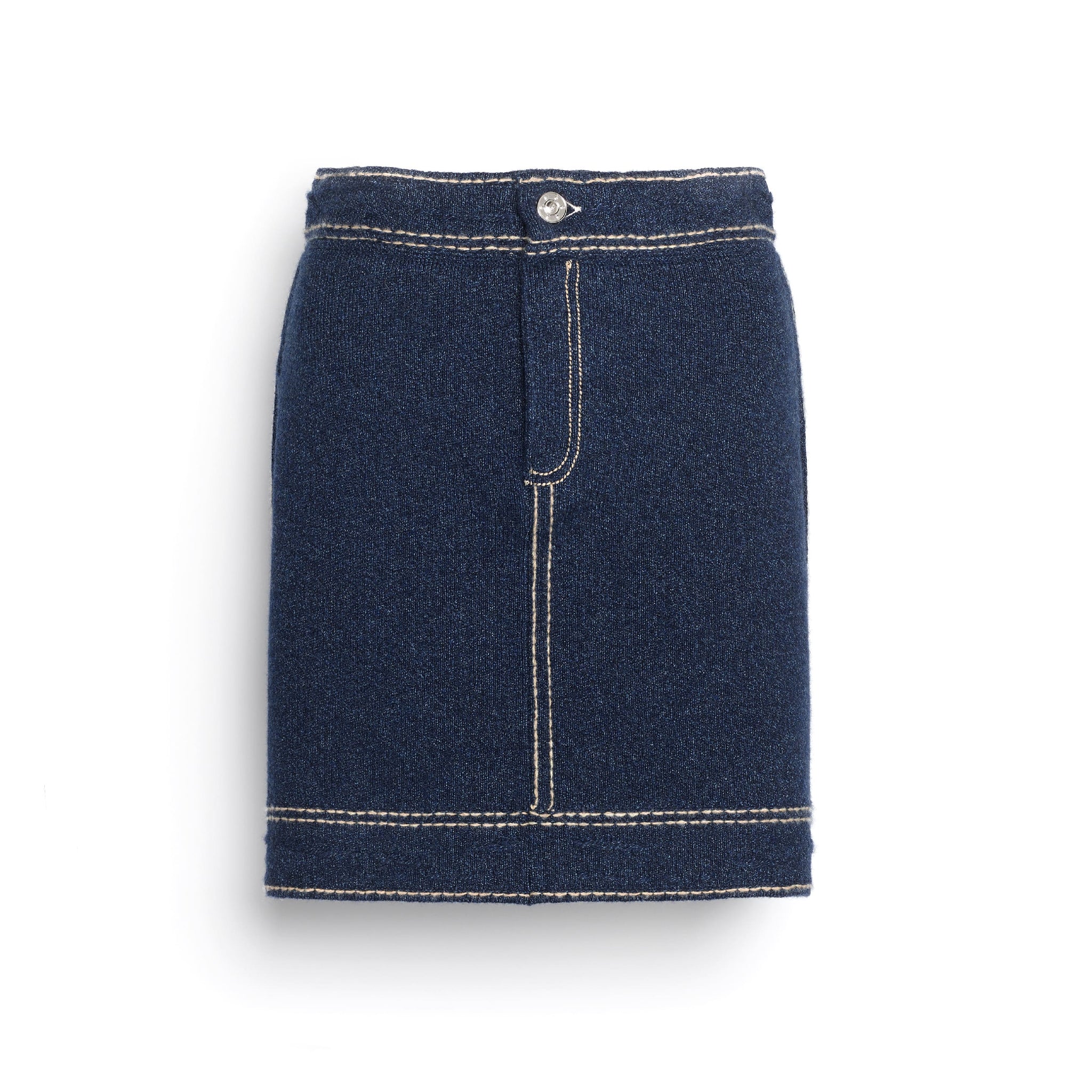 Denim cashmere and cotton skirt | Barrie - Barrie