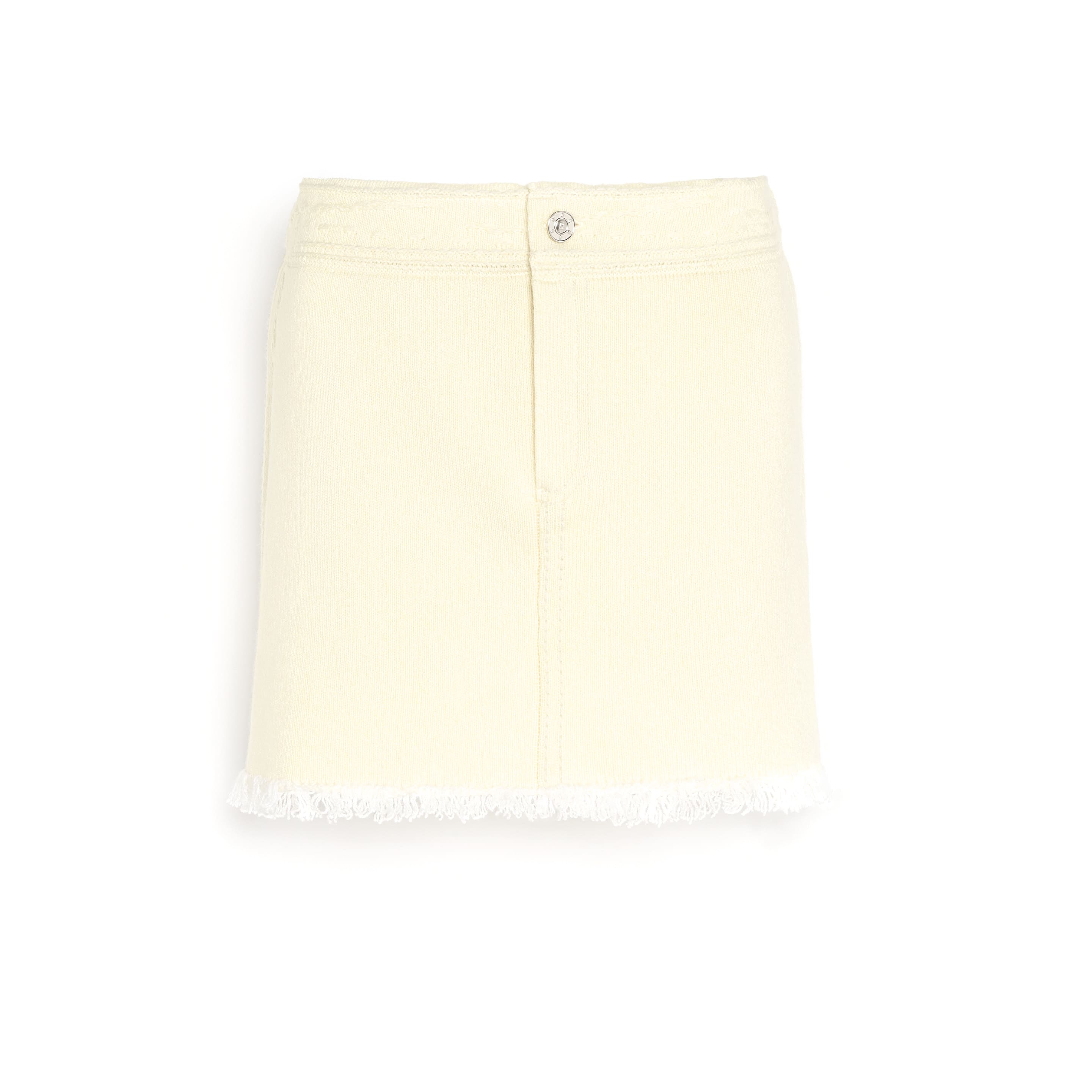 Mini-jupe Denim à franges en cachemire et coton