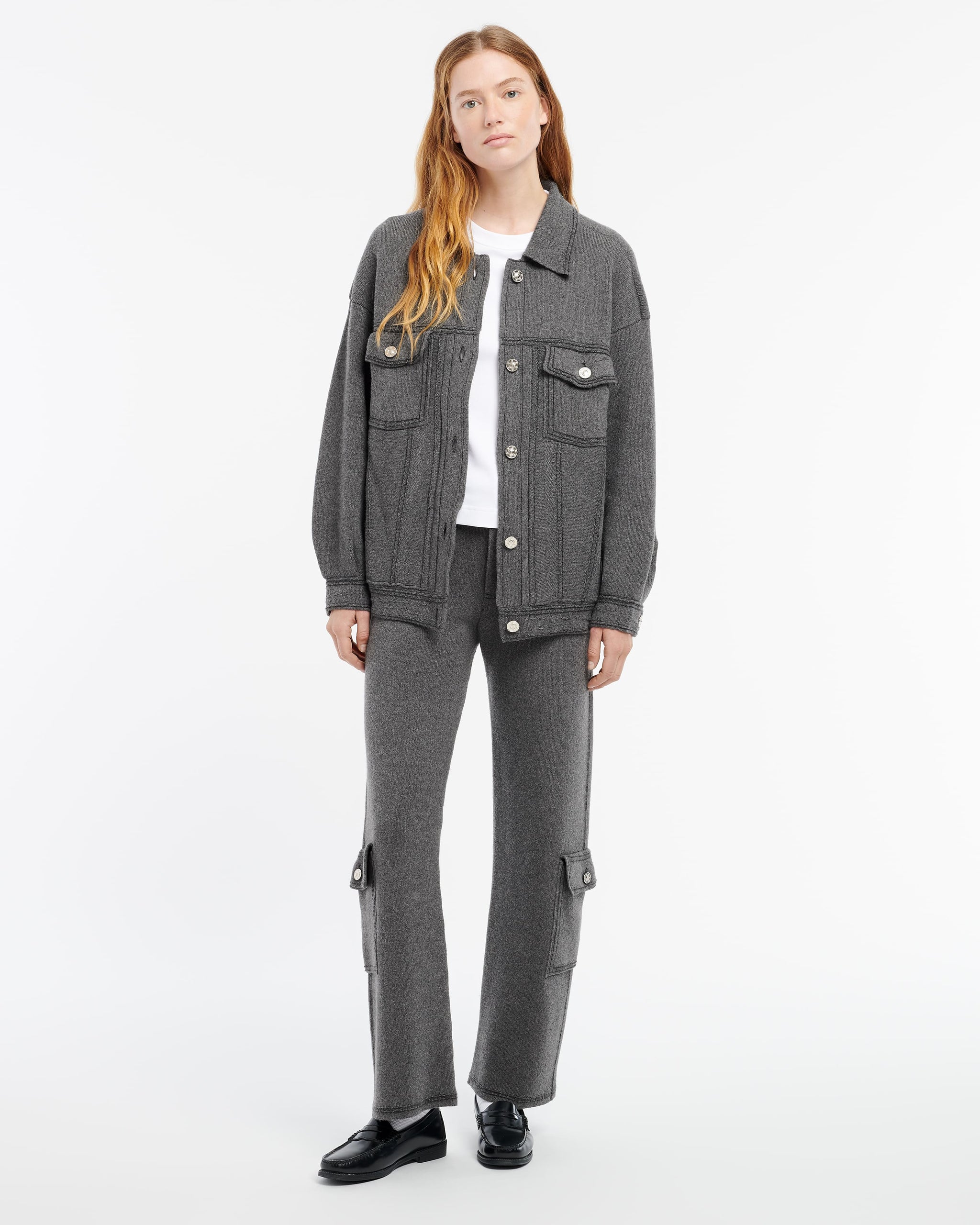 Pantalon Denim cargo en cachemire et coton | Barrie - Barrie