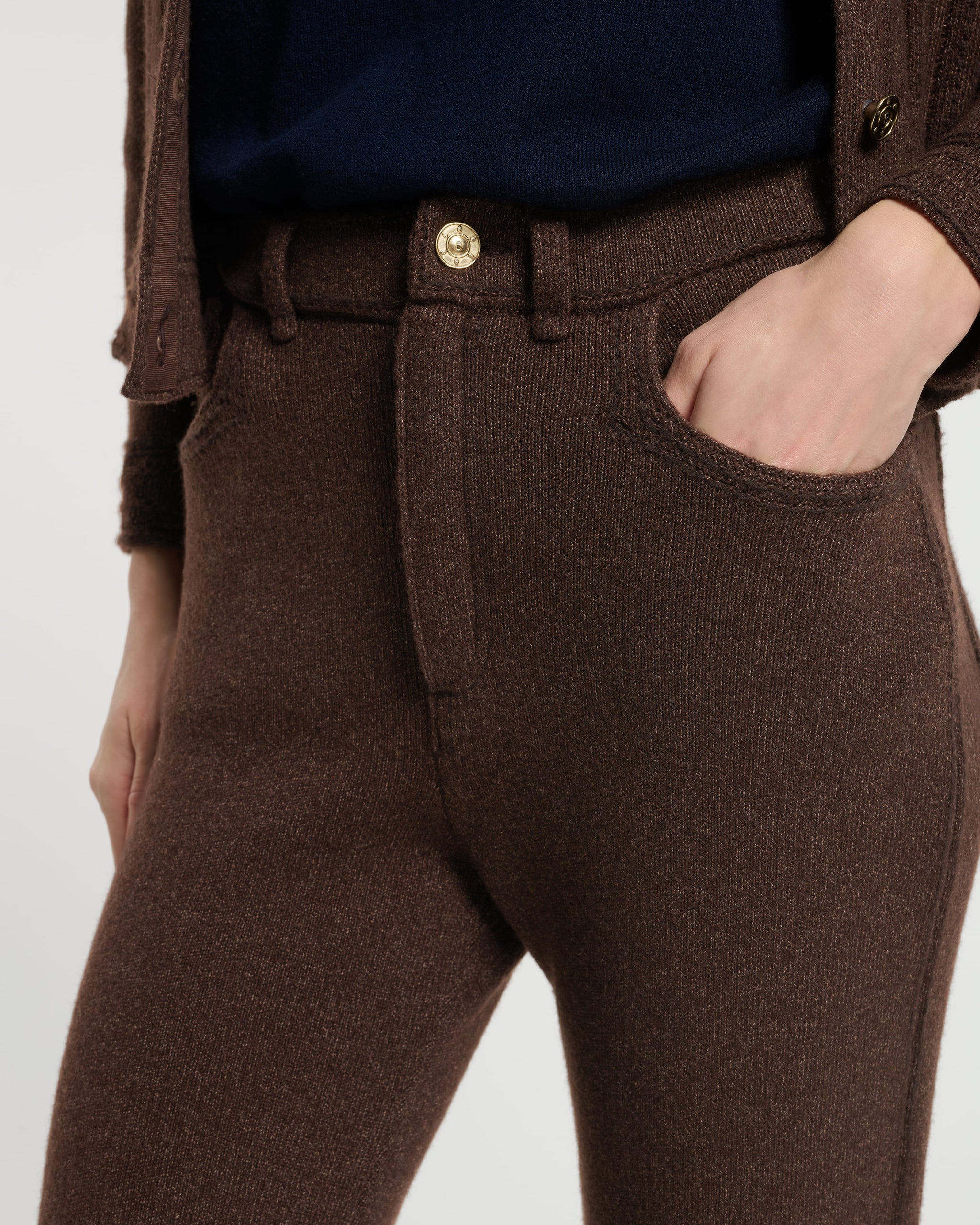 Denim cashmere and cotton trousers | Barrie - Barrie