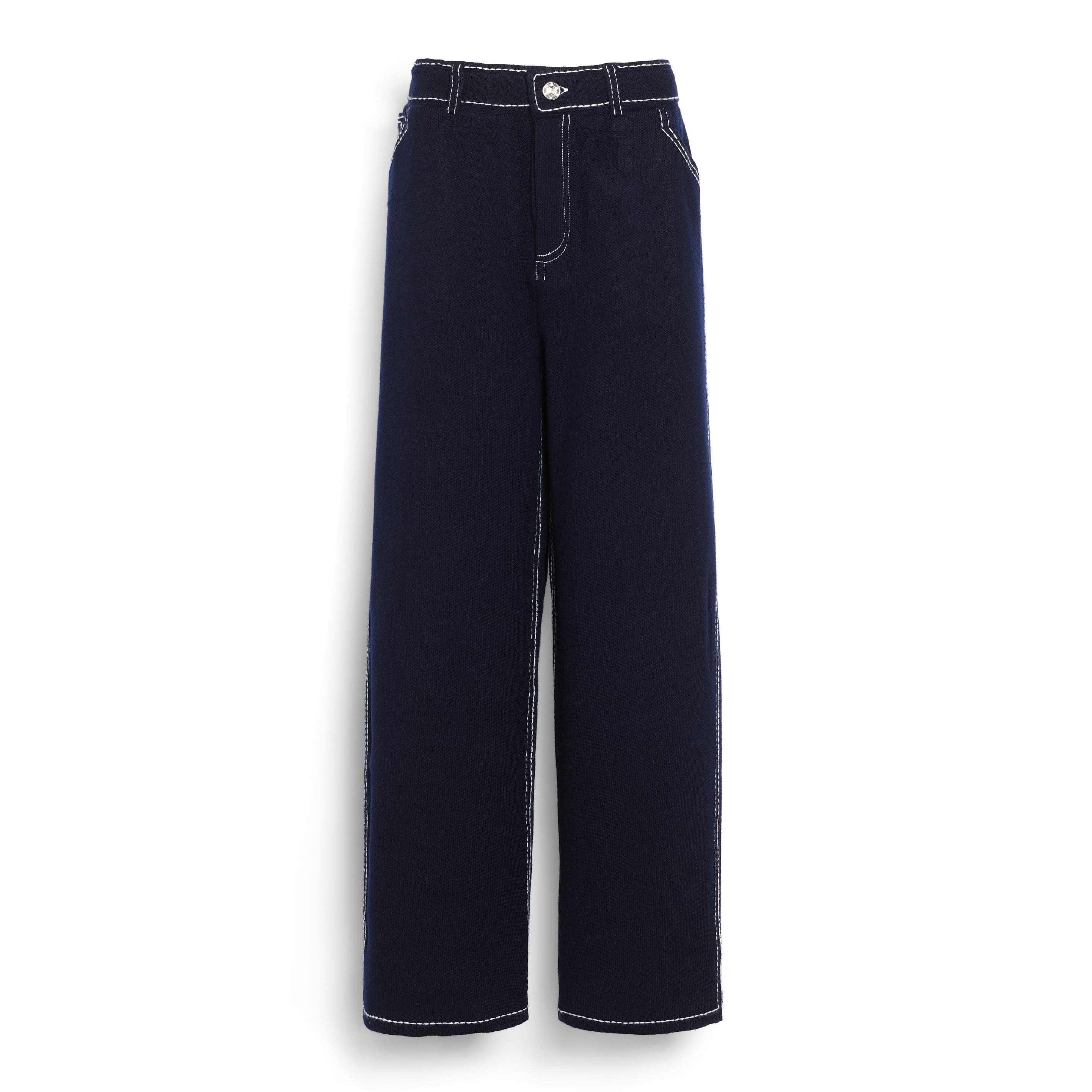 Denim trousers in cashmere and cotton