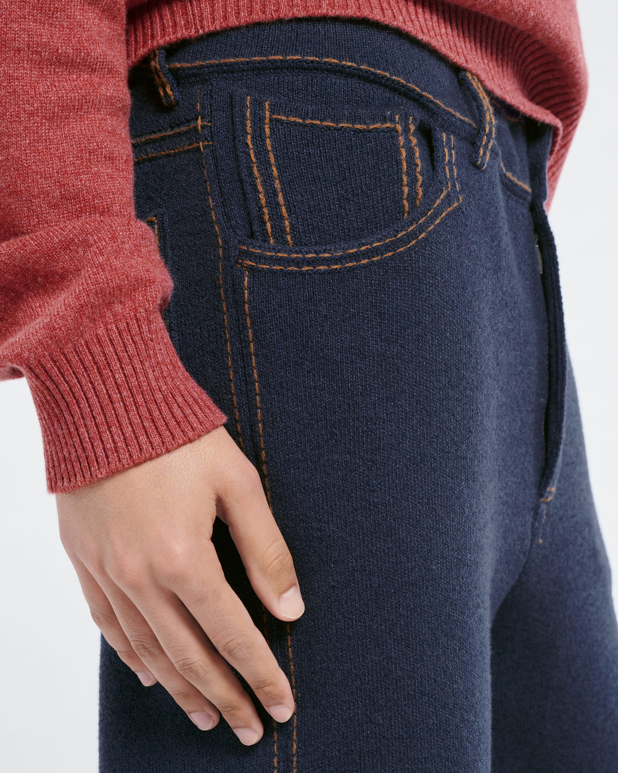 Cashmere and cotton Denim trousers | Barrie - Barrie