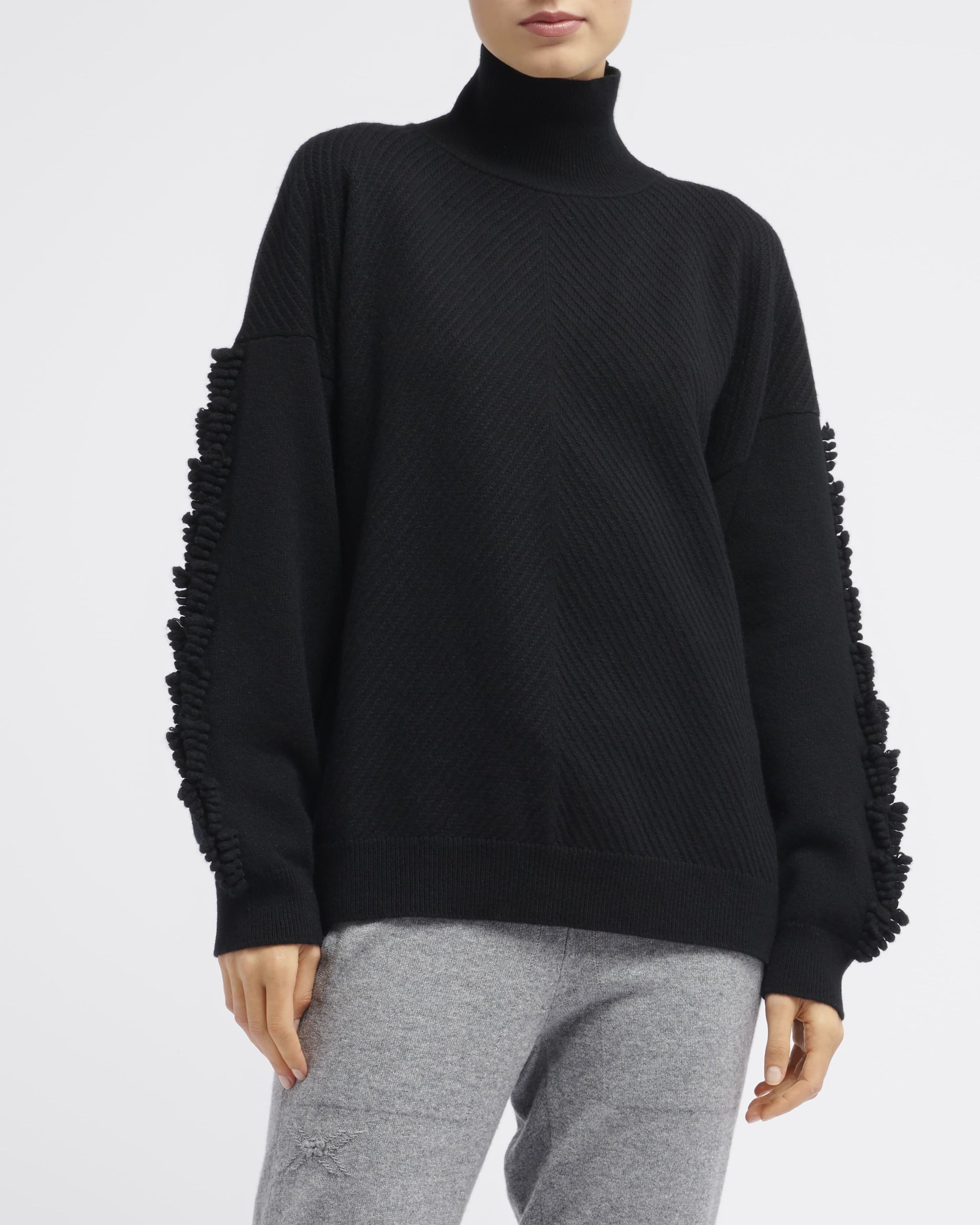 Pull col roulé détail 3D en cachemire | Barrie - Barrie