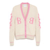 barrie Cardigan col V logo B en cachemire