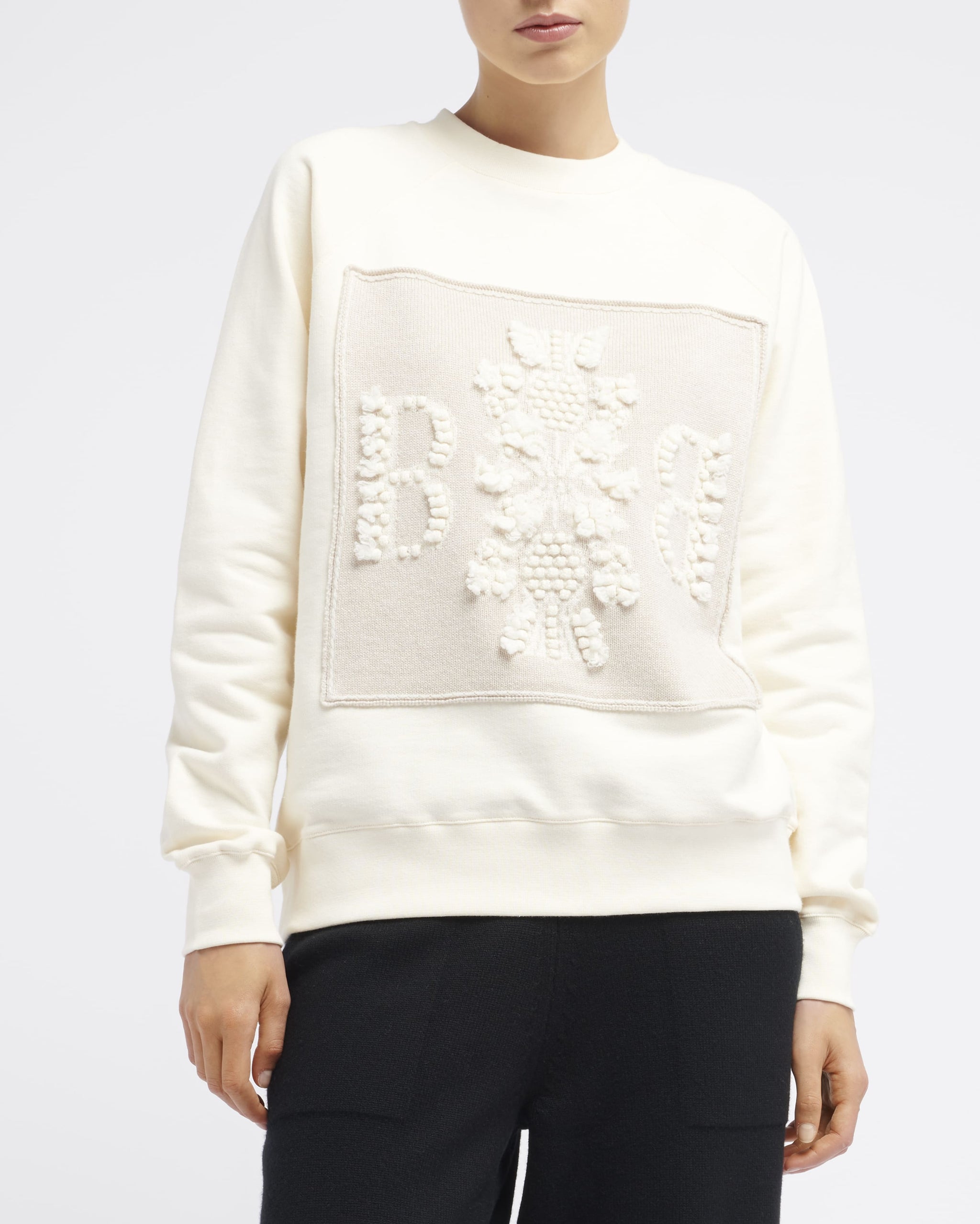 Sweat en coton avec patch logo B en cachemire | Barrie - Barrie