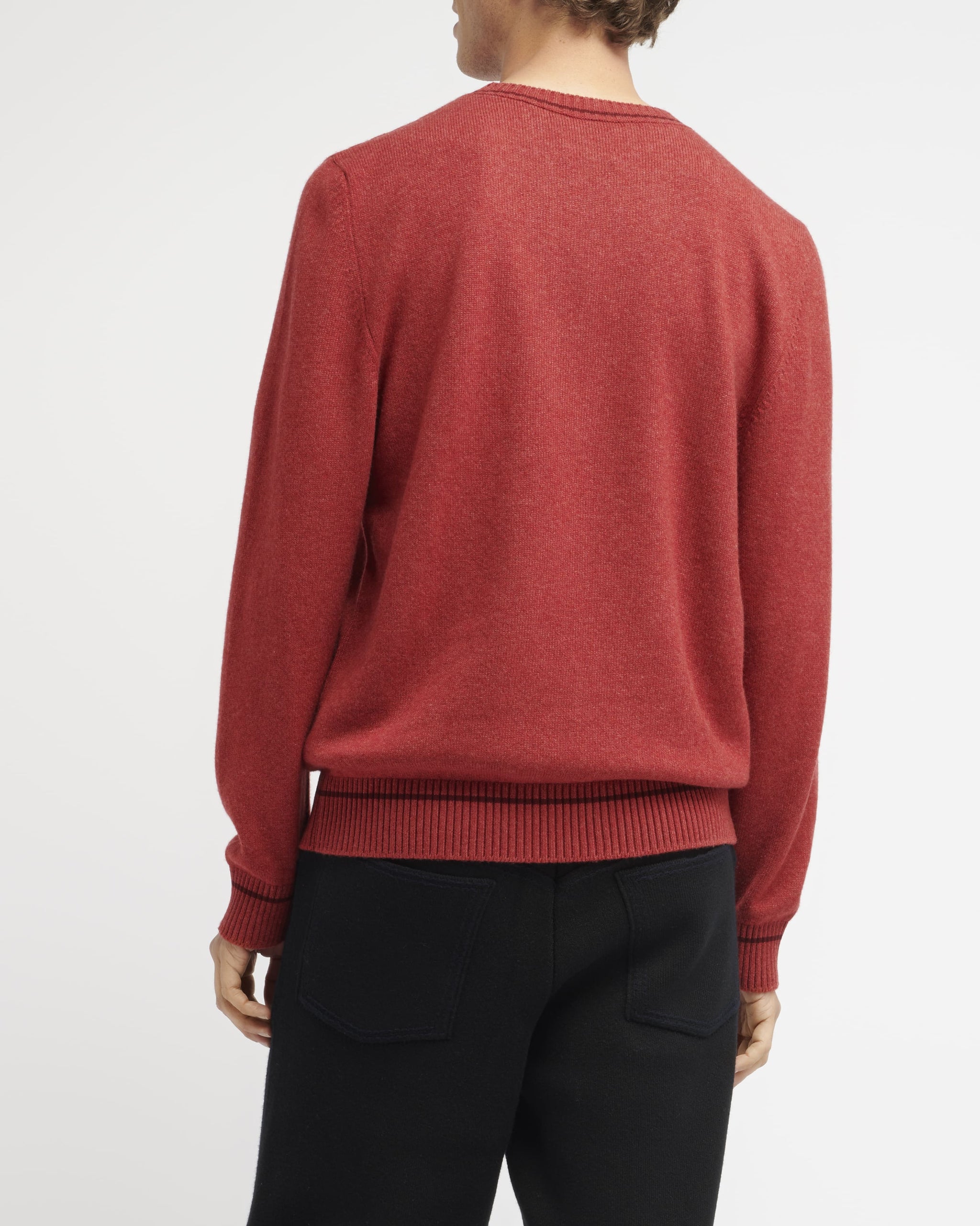 Pull col rond logo Barrie 3D en cachemire | Barrie - Barrie