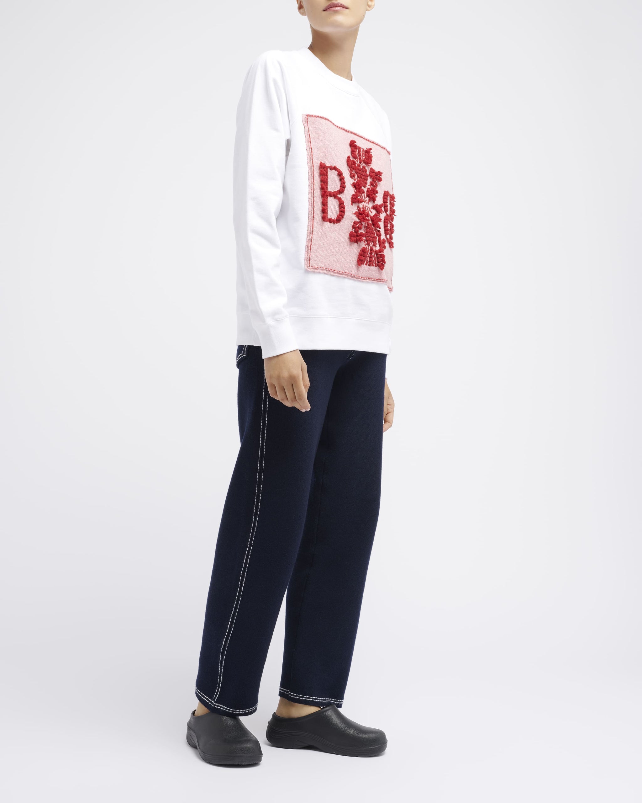 Sweatshirt with Barrie logo cashmere patch | Barrie - Barrie