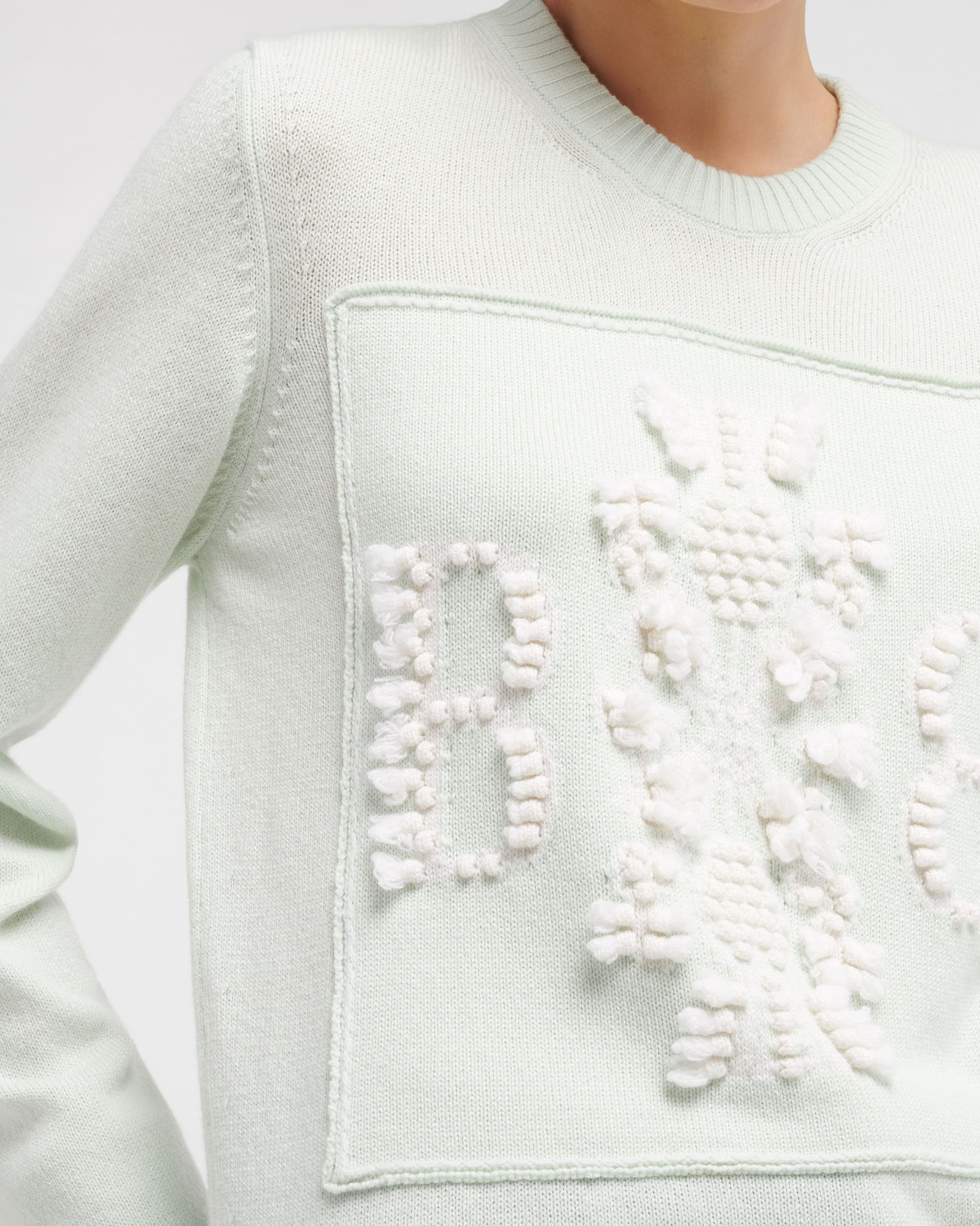 3D cashmere logo round-neck jumper | Barrie - Barrie