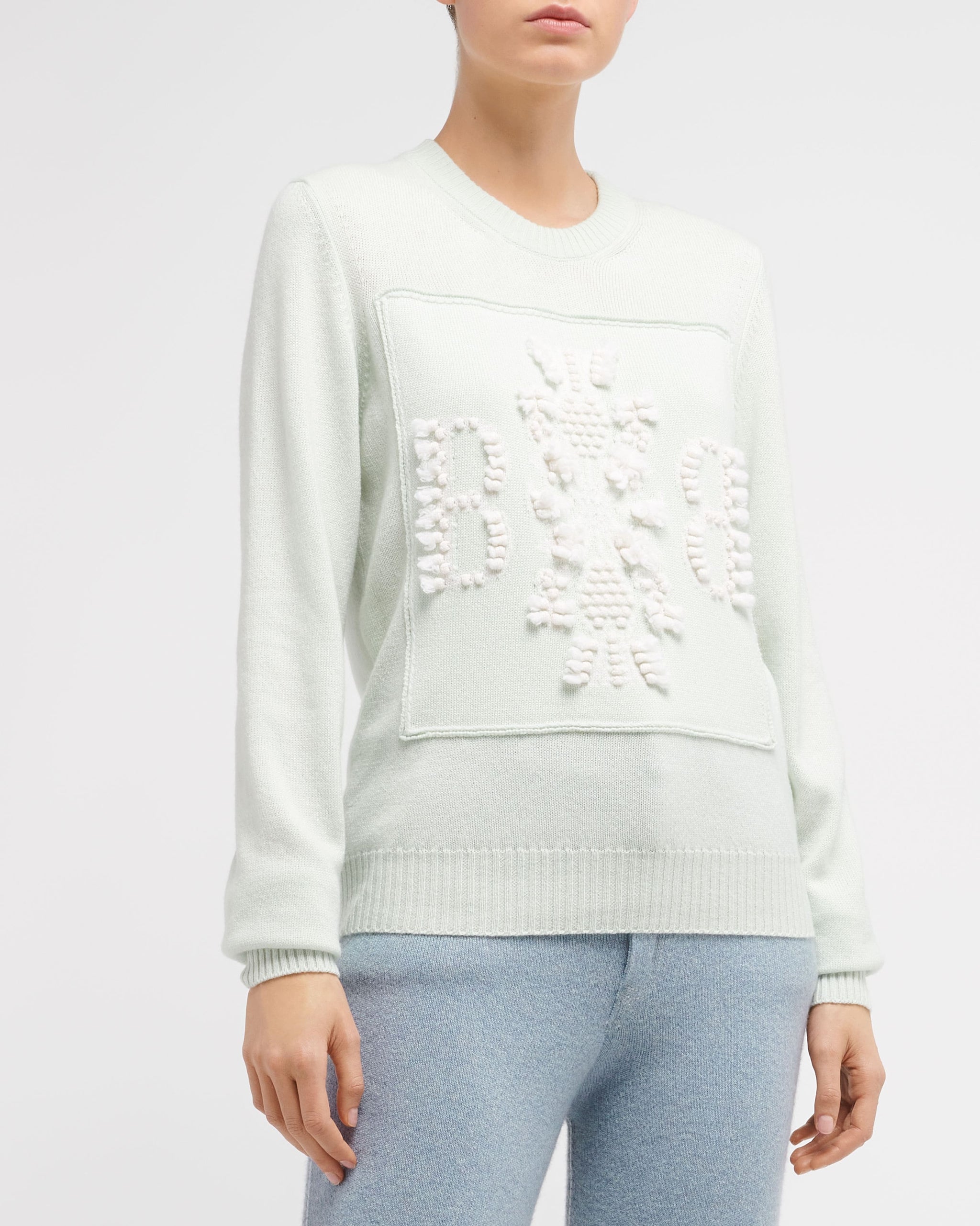 Pull col rond logo 3D en cachemire | Barrie - Barrie