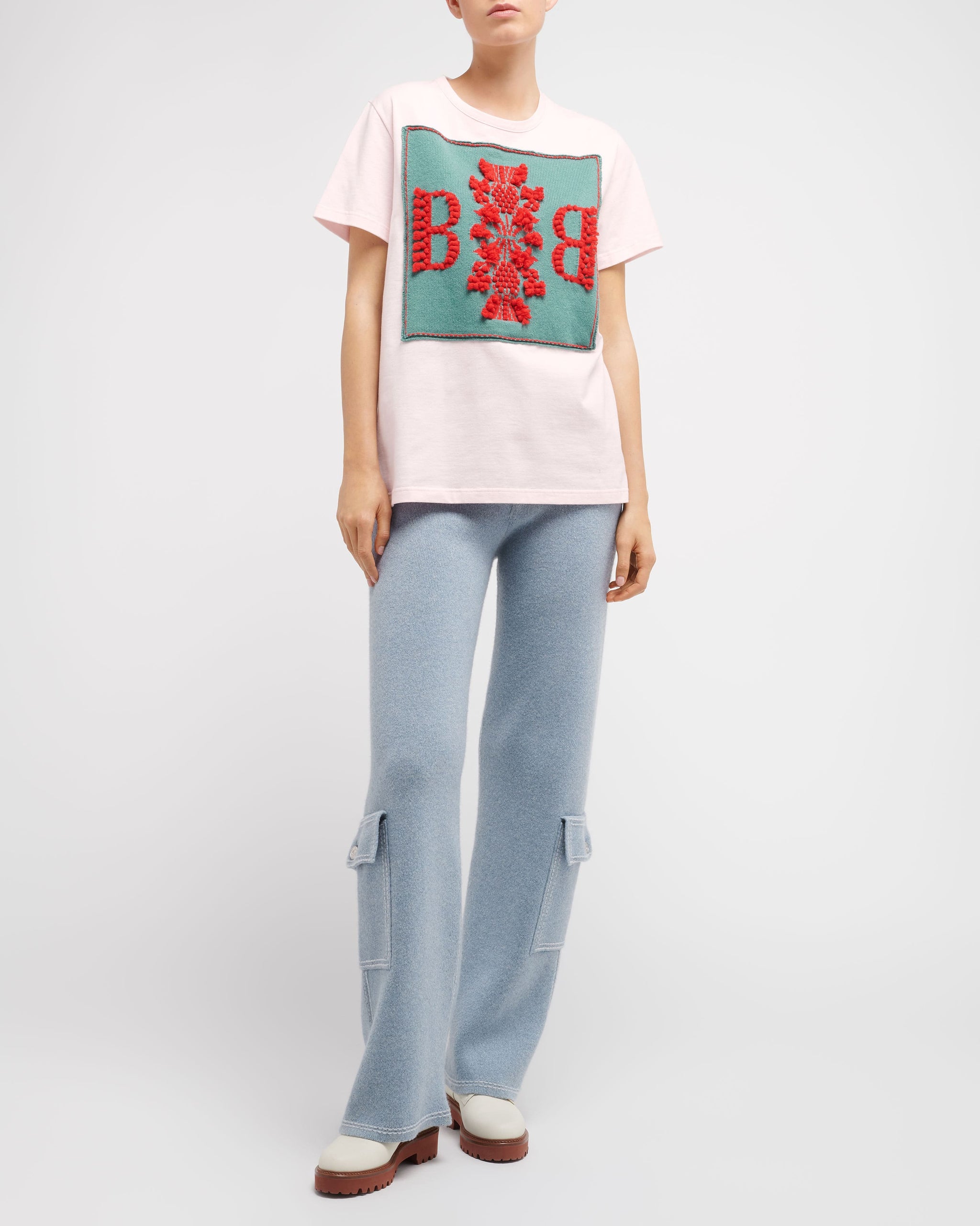 T-shirt with Barrie logo cashmere patch | Barrie - Barrie