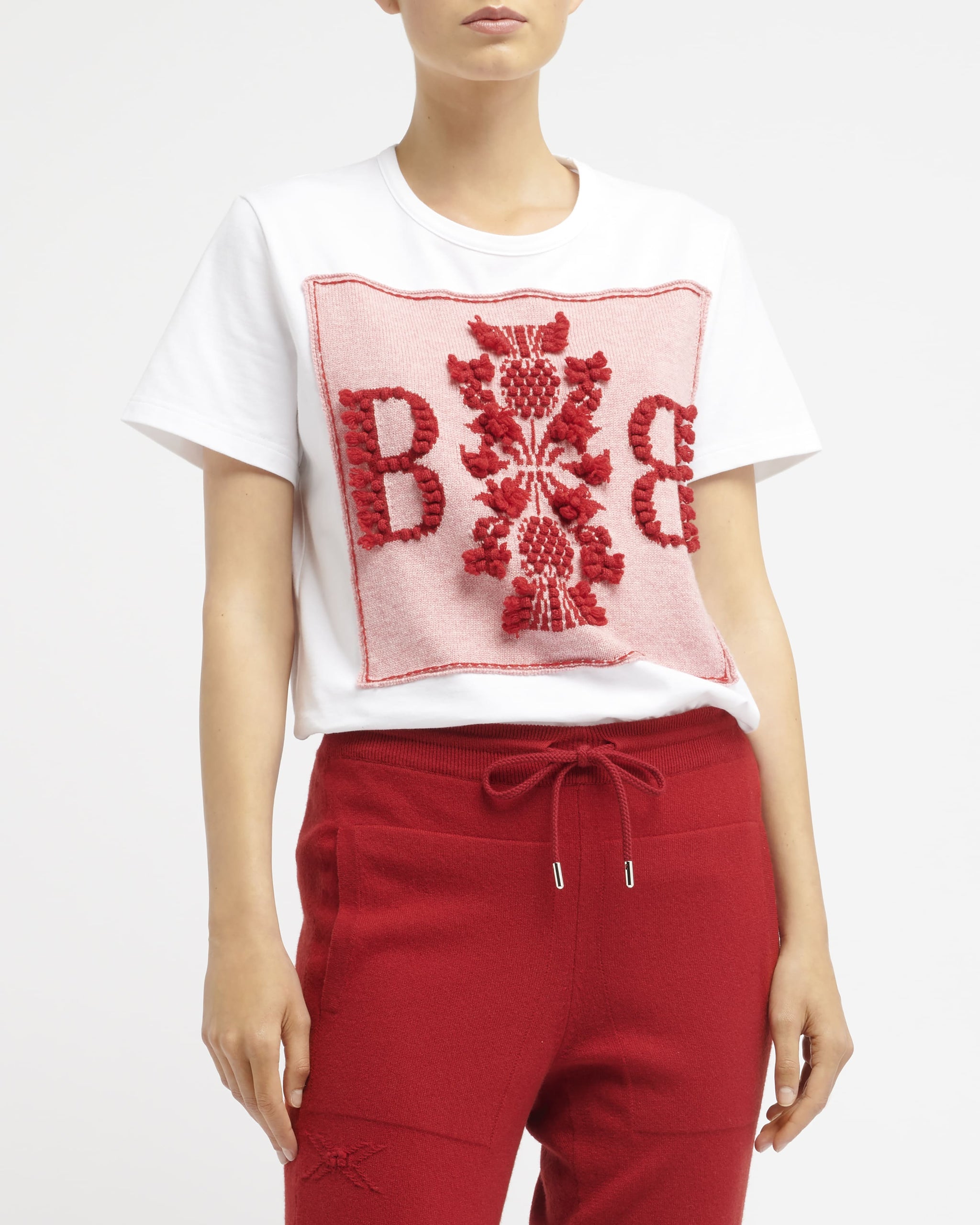 T-Shirt avec patch logo B en cachemire | Barrie - Barrie