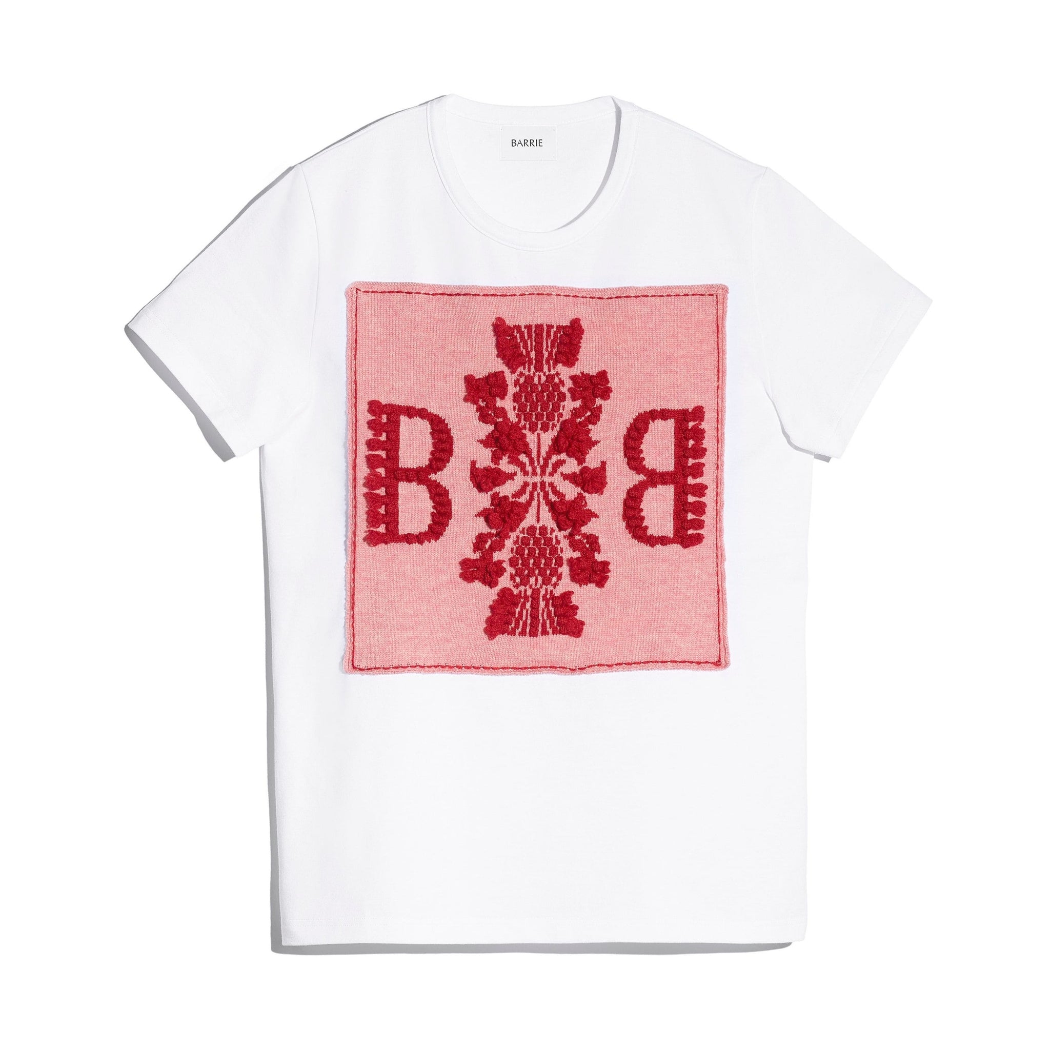 T-Shirt avec patch logo B en cachemire | Barrie - Barrie